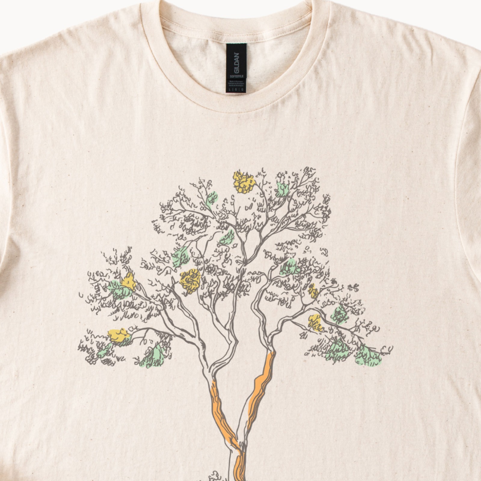 Hand Drawn Botanical Tree Graphic Tee Minimalist Nature Art T Shirt