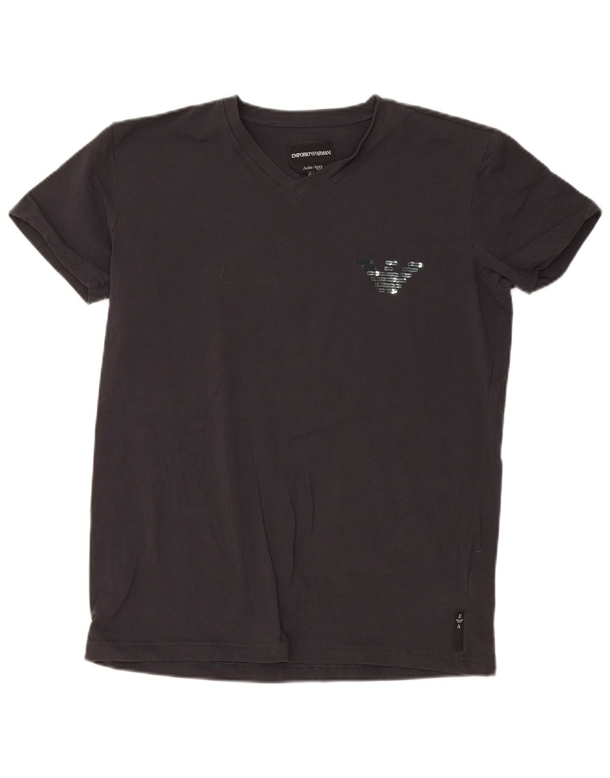 Emporio Armani Womens T-Shirt Top UK 18 XL Grey Cotton CM20