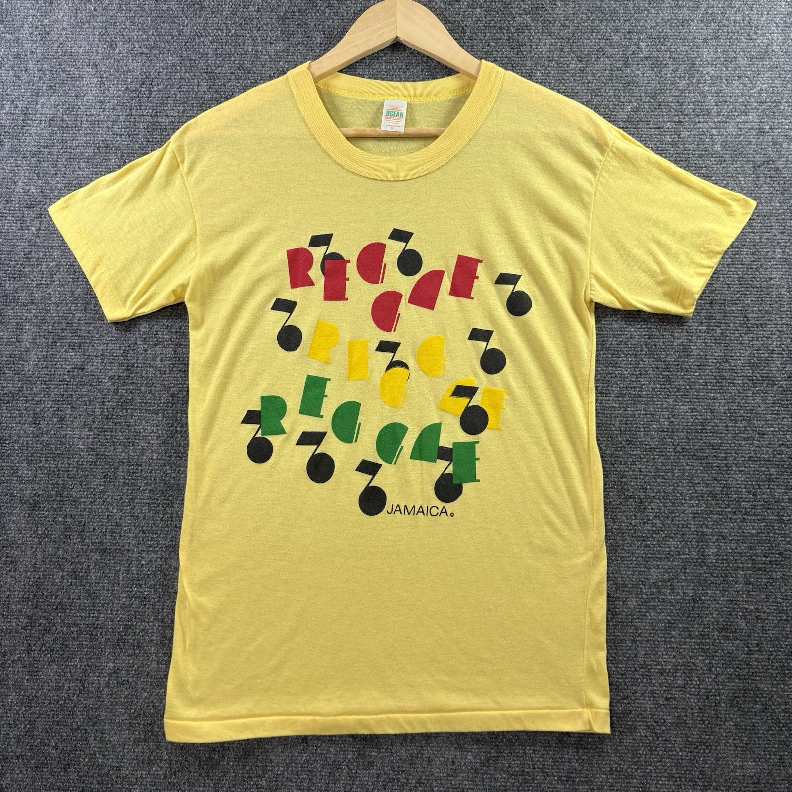 VTG 70s Reggae Jamaica Paper Thin T-Shirt M Fits S Rasta Tropical Travel Tourist