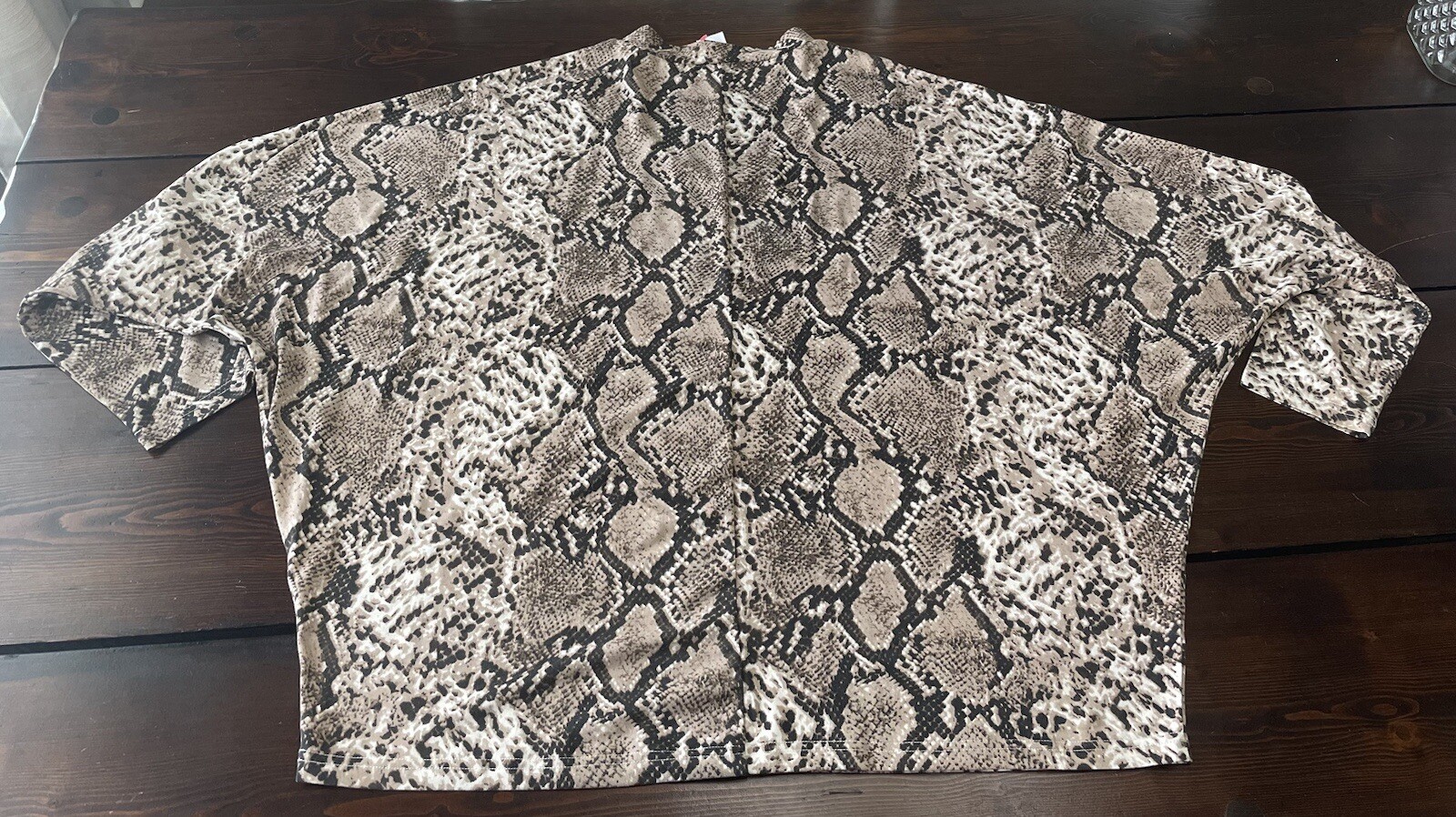 NWOT Perfectly Priscilla Snake Skin Blouse Soft Oversized Loose Sz 2XL Stretch