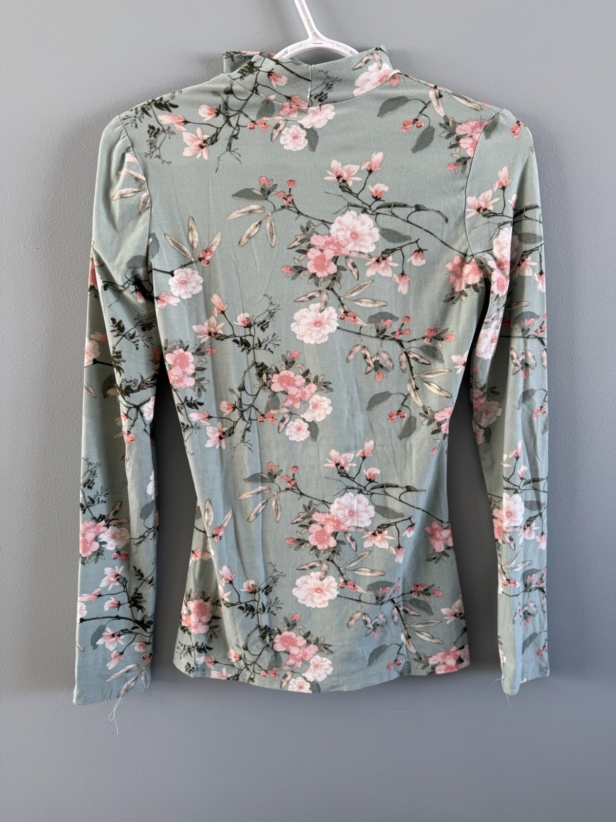Pre-Owned Women’s Green Floral Long Sleeve Top Rue 21 Small Stretchy