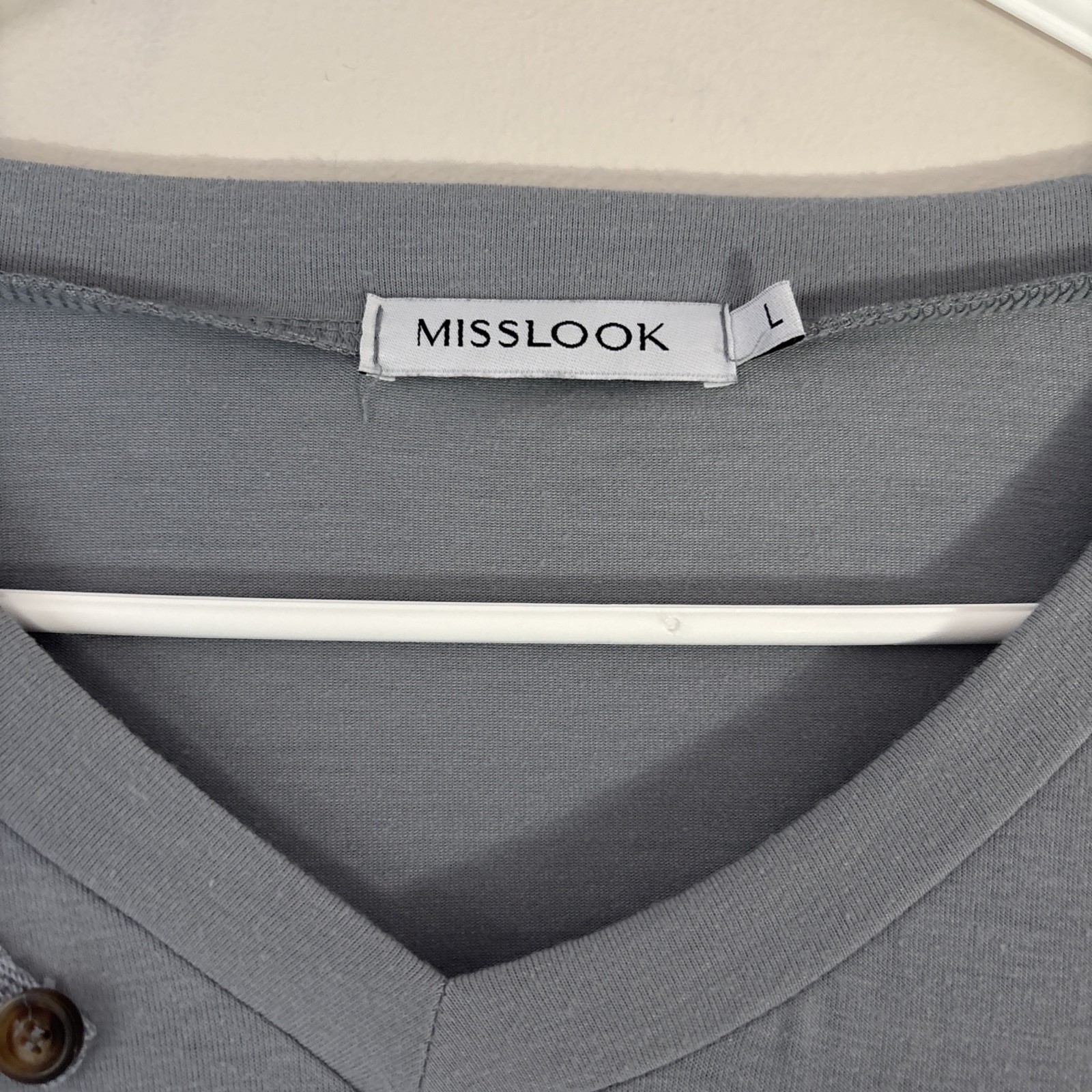 Misslook Grey long Sleeve Top Size L