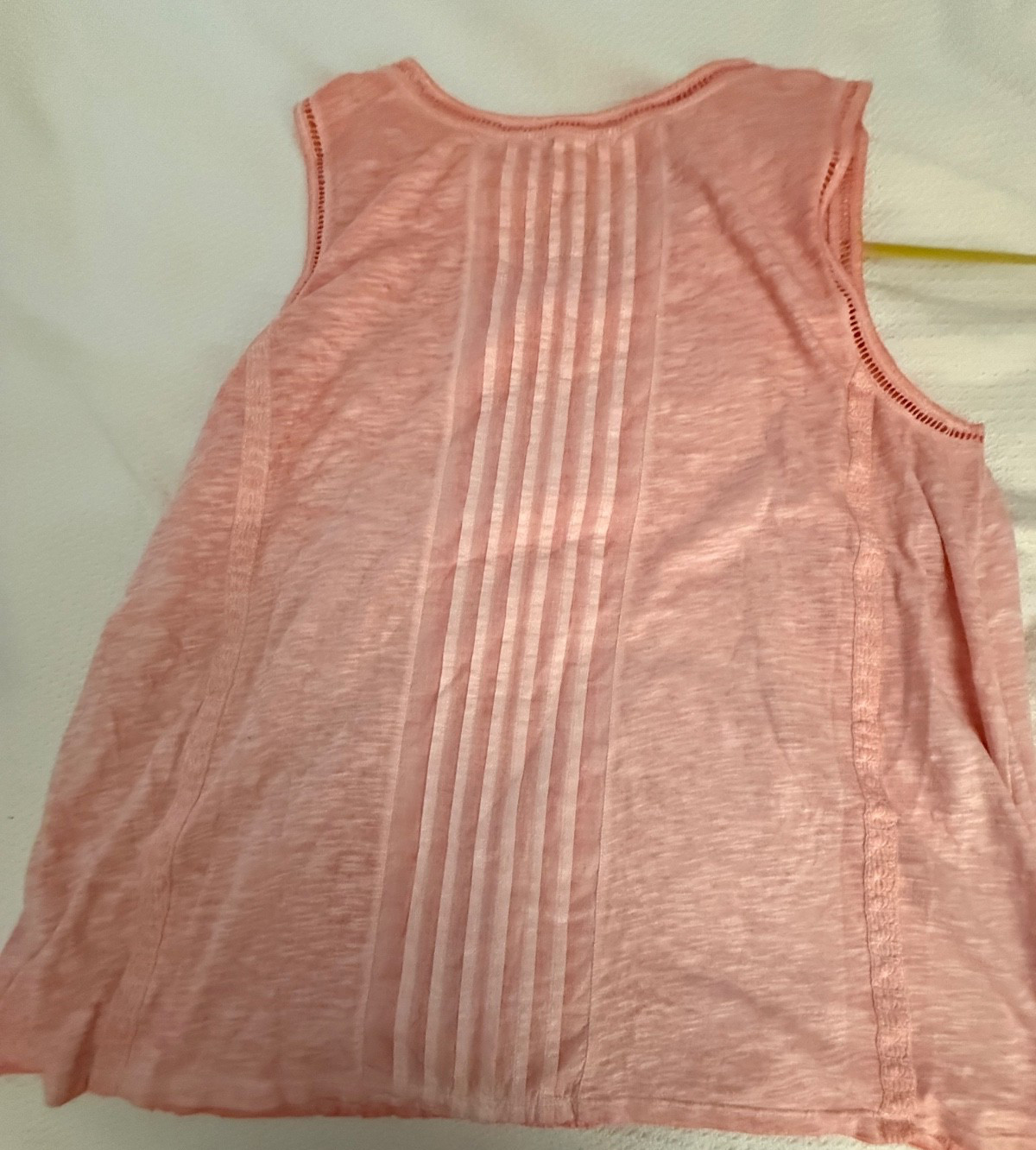 Soft Surroundings women’s 2X pleated embroidered cotton sleeveless tunic top