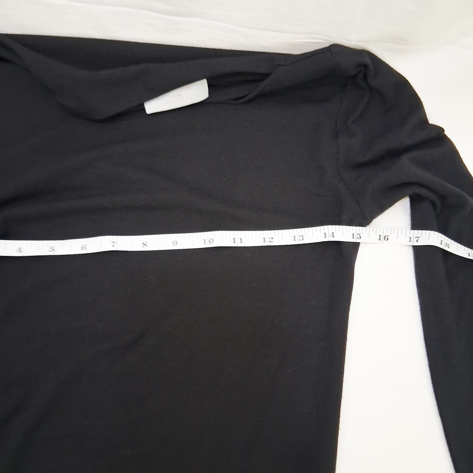Modern Citizen Vittoria Asymmetric Neck Ruched Tee Black Long Sleeve Large