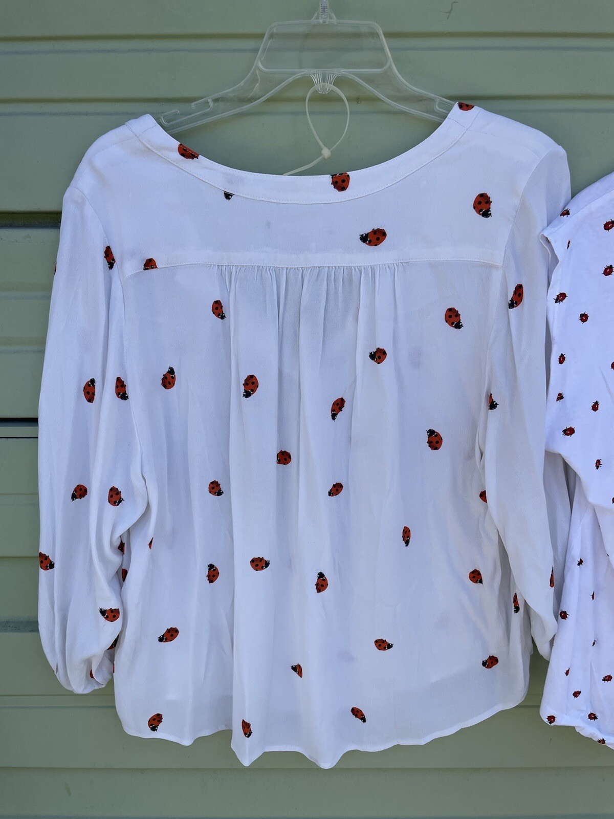 2 Tops 1 Karen Kane / 1 Mango Ladybug Print Sleeve Top Blouse size M *READ NOTE*