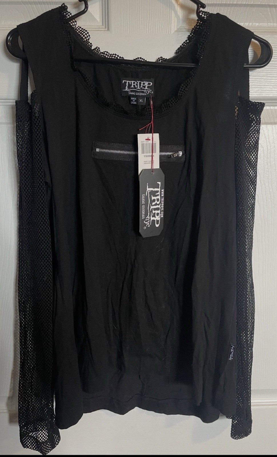 Tripp NYC Daang Goodman Black Gothic Top Size XL Punk Rock Alternative Emo NWT