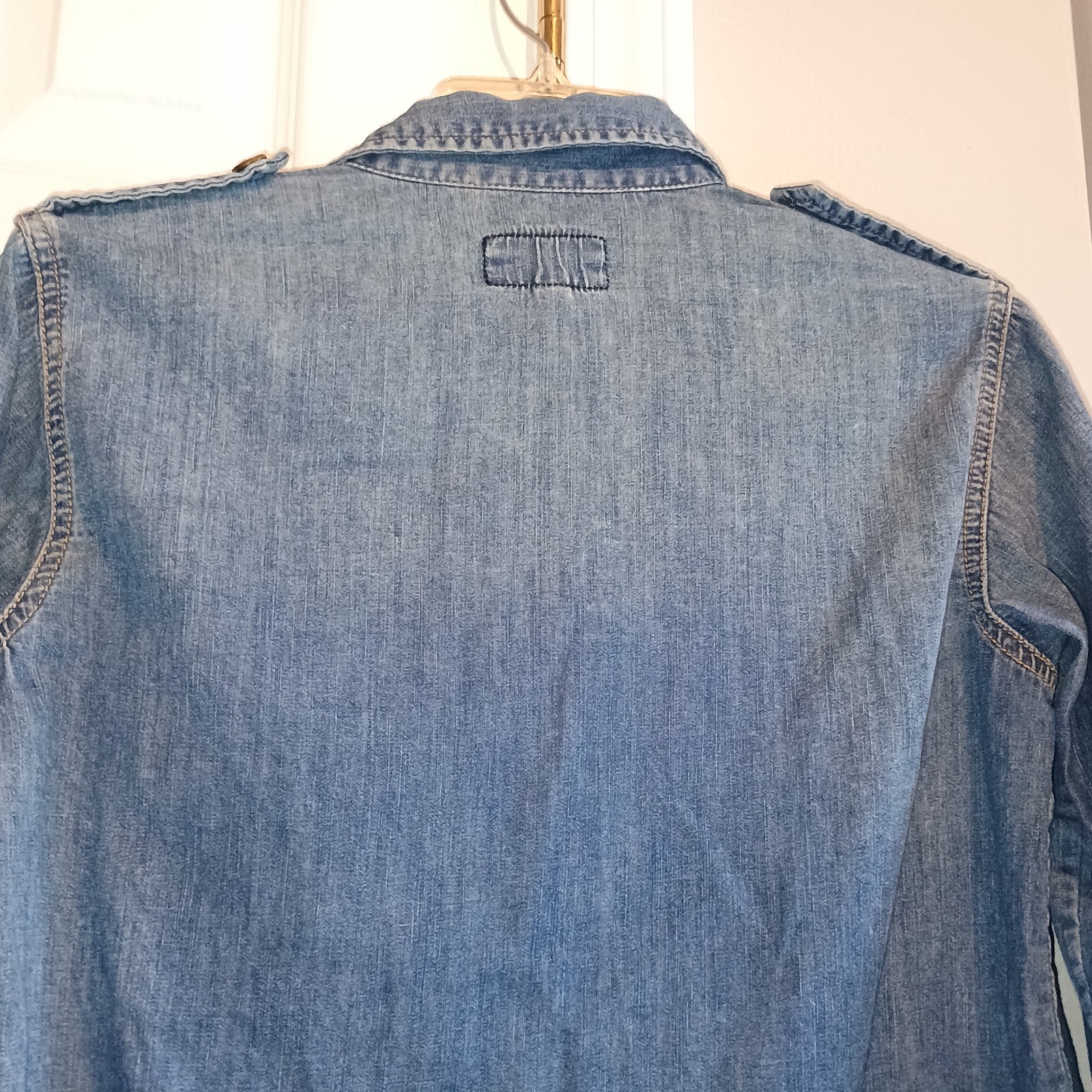 CURRENT/ELLIOTT STUDDED BLUE DENIM JEAN “The Perfect Shirt” SIZE 1 MSRP $215