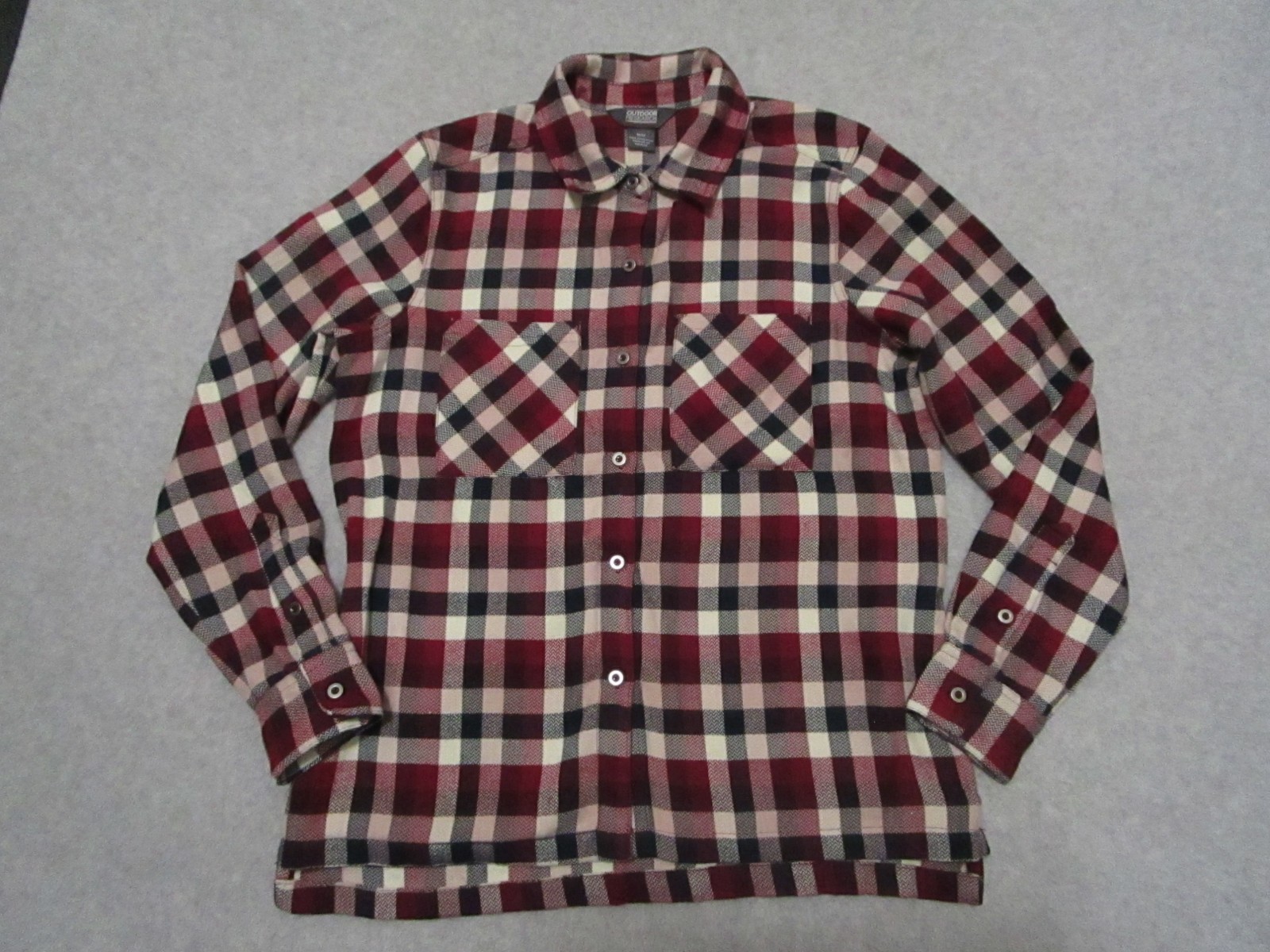 Outdoor Research Shirt Womens M Red Plaid Flannel Hiking Utility Herringbone