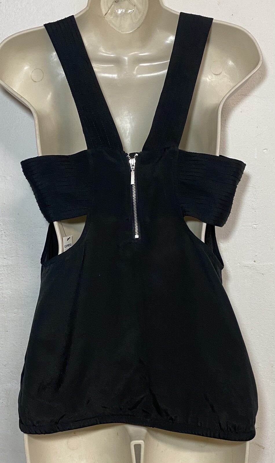 NWT Express Small Tank Top Black Side Cut Out Sleeveless V-Neck