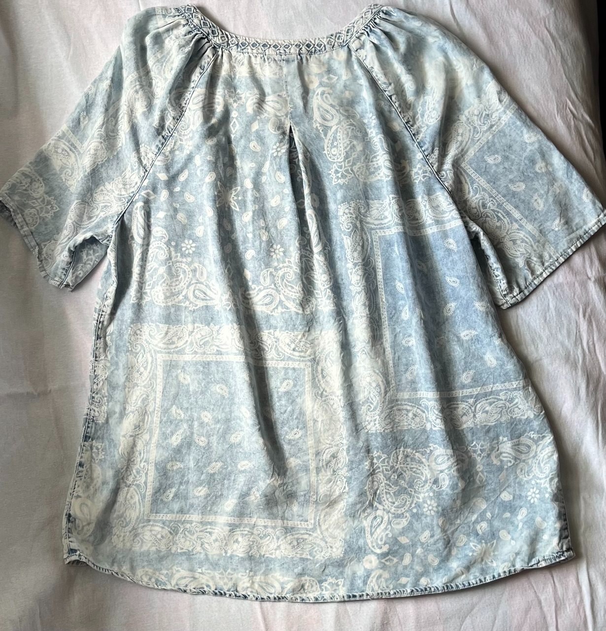 VINTAGE AMERICA BLUES Womens Top L Blue Raglan sleeve Lyocell Excellent
