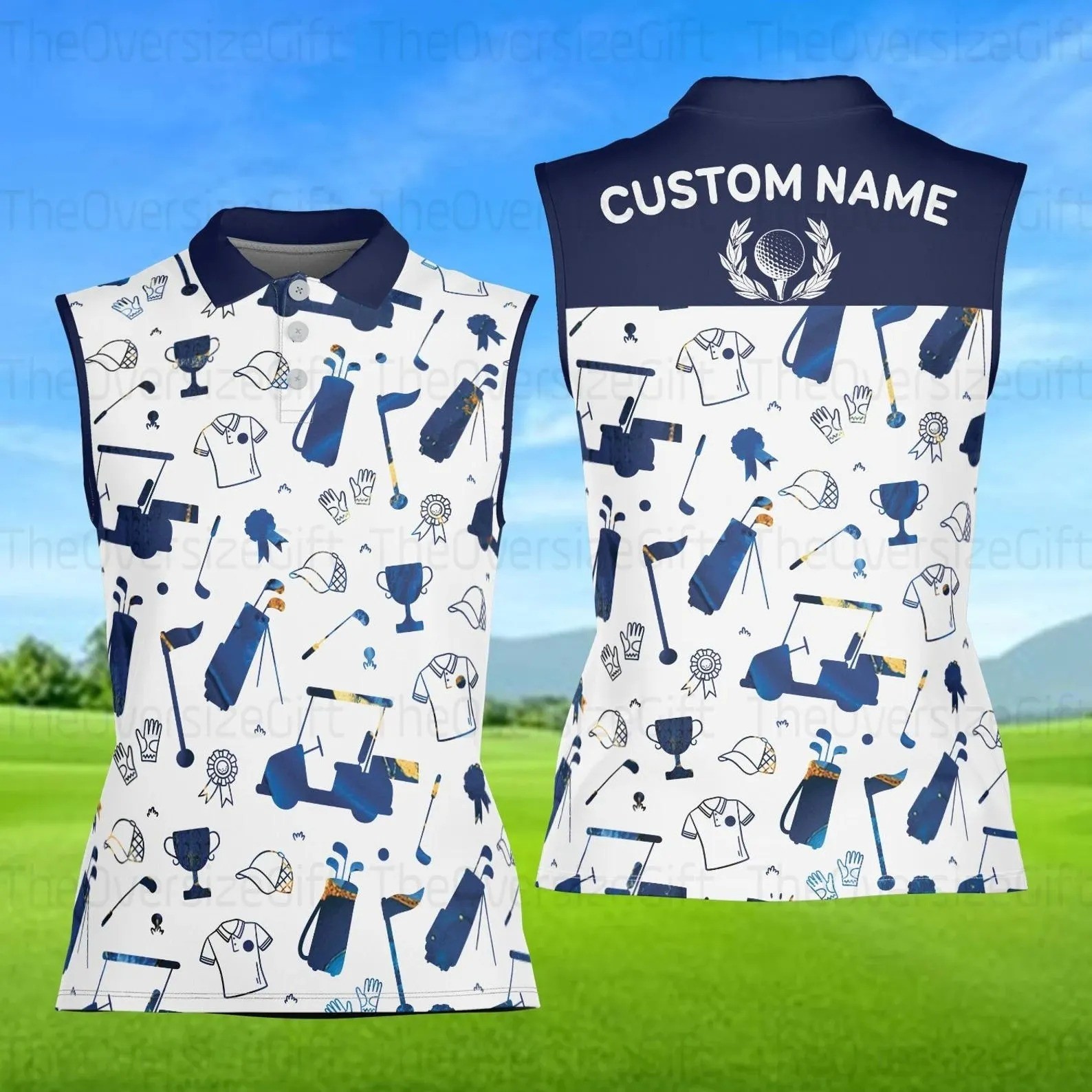 Personalized Golf Polo Shirt Women Custom Name Sleeveless Team Top