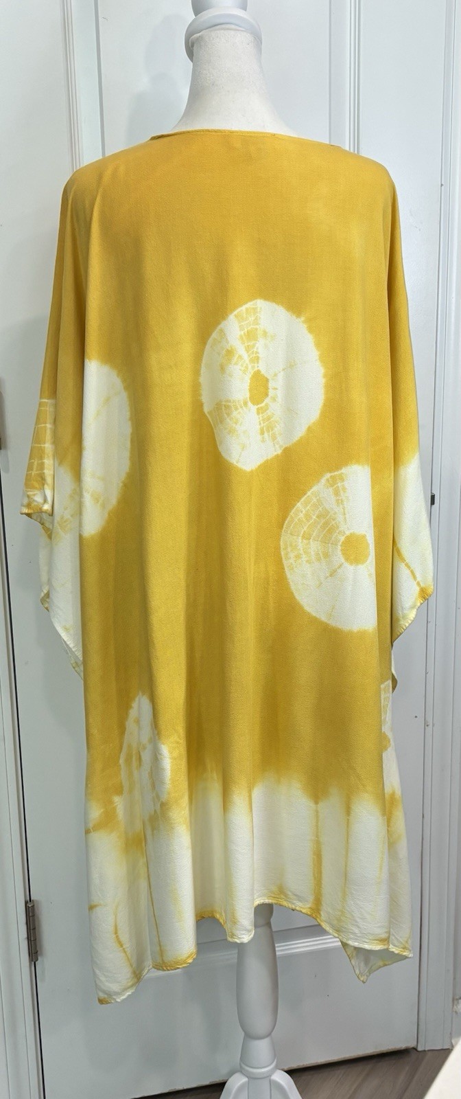 UMGEE Mustard Tie Dye Kimono Cardigan S/M Boho Open Front Ruana Poncho Bohemian