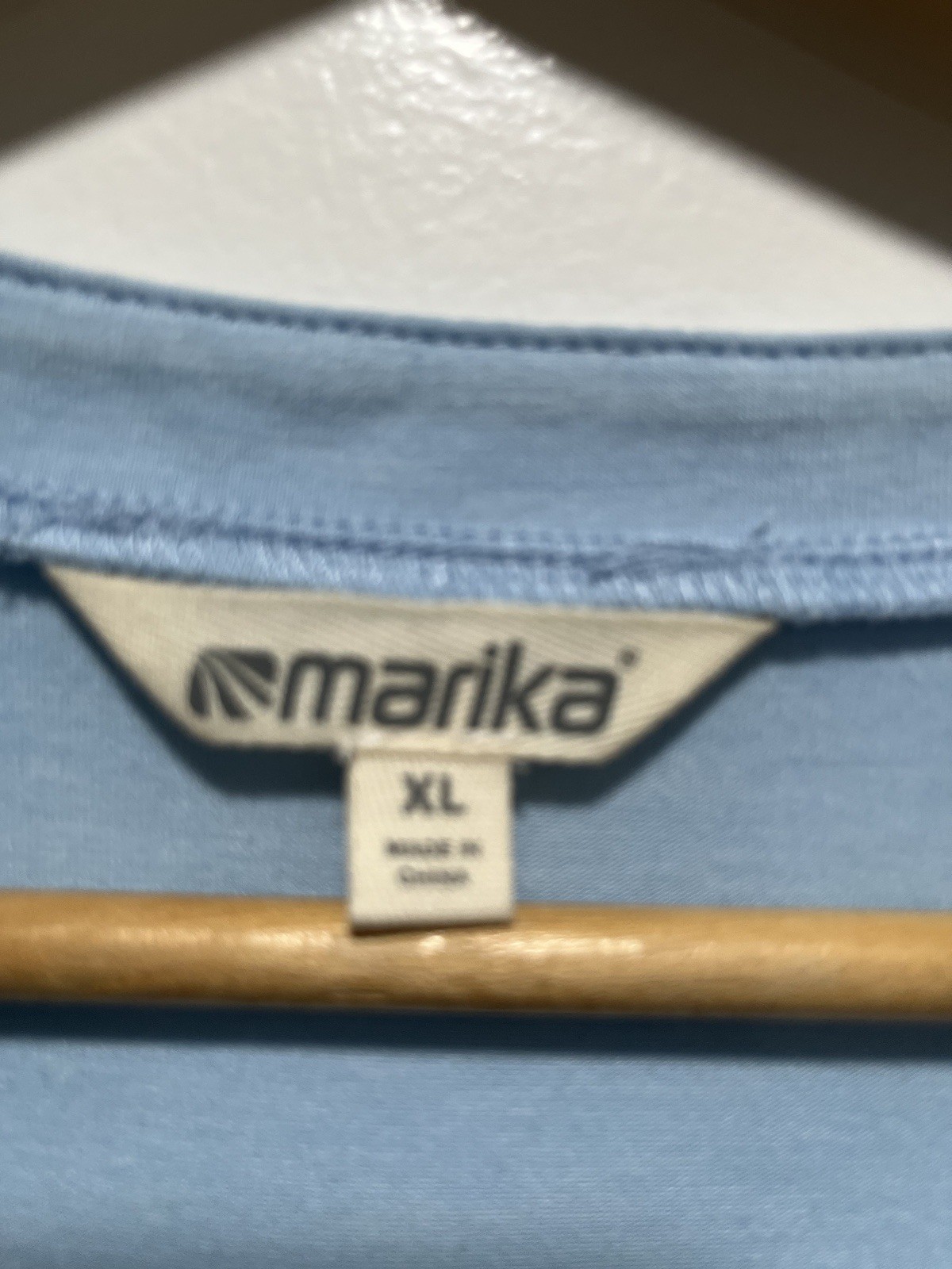Marika Women’s Henley Style Shirt XL Blue Kya Tee NWT (flaw)
