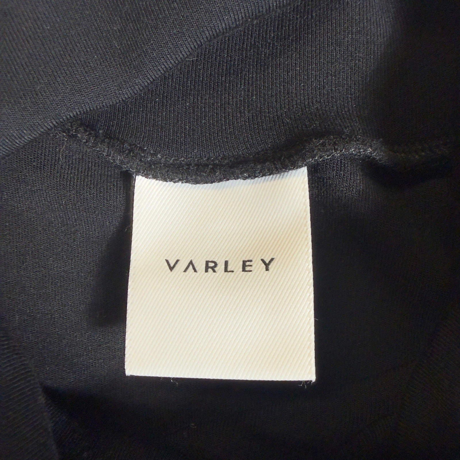 Varley Funnel Neck Top Womens Medium Black Long Sleeve Athleisure Knit Pullover