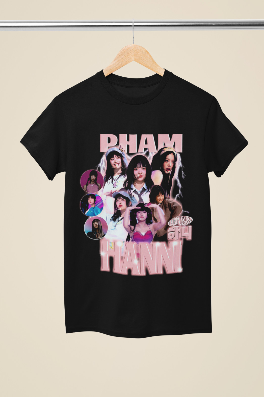 Hanni Pharm “Hanni” Yellow Glow Photo Collage Black T-Shirt – (MU49)