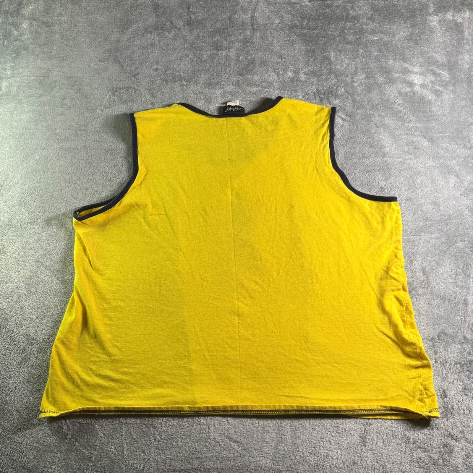 Conspiracy Tank Top Women 3X Yellow White Colorblock Glitter 01 Graphic Y2K USA