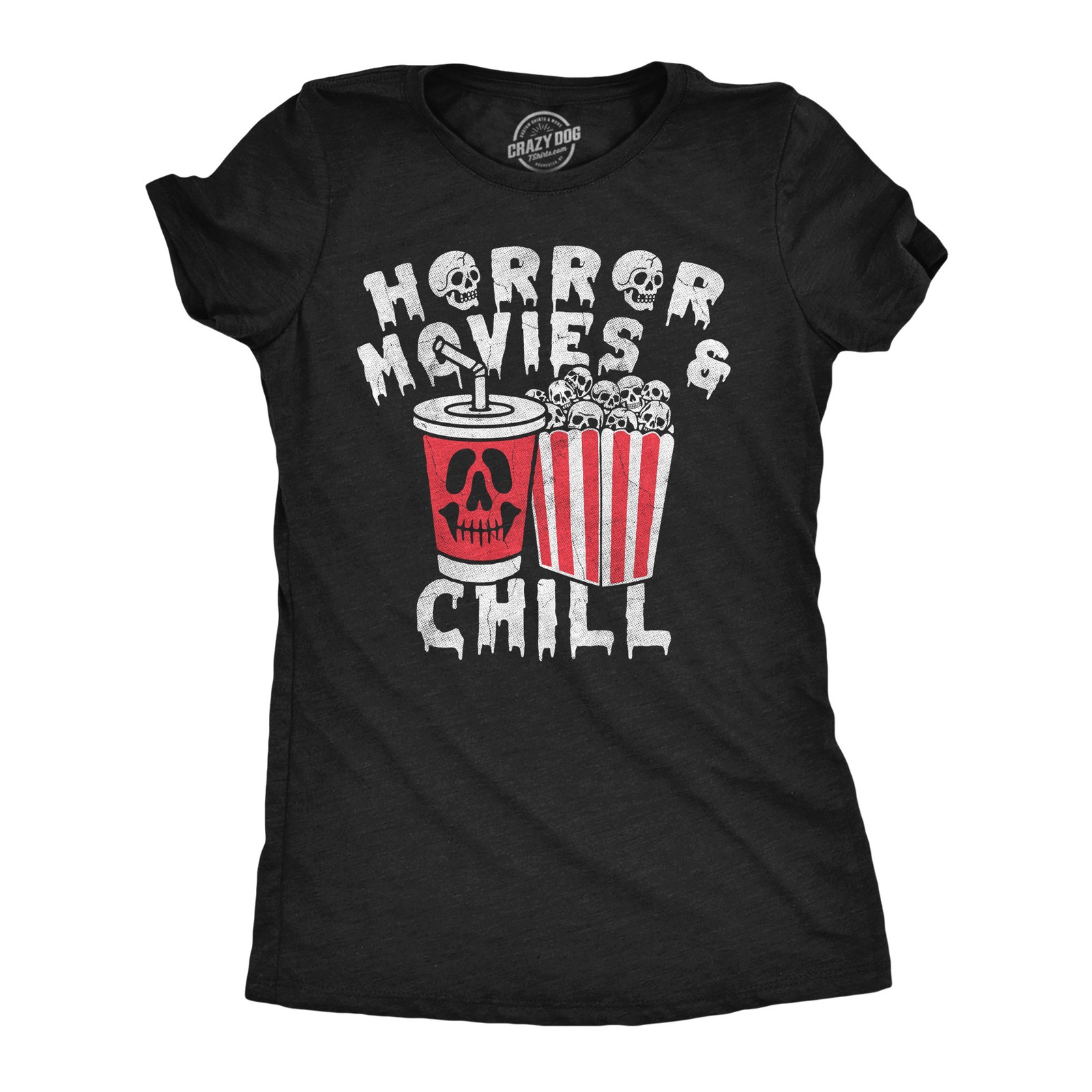 Womens Funny T Shirts Horror Movies And Chill Sarcastic Halloween Movie Graphic