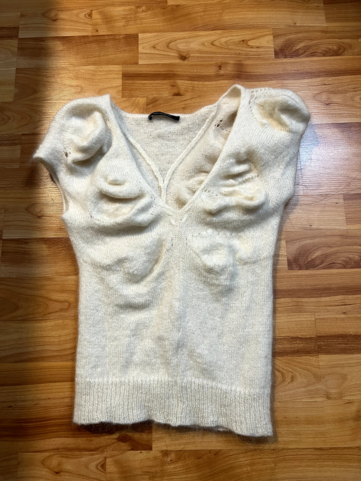 plein sud vintage angel knit short sleeve top size small stretchy