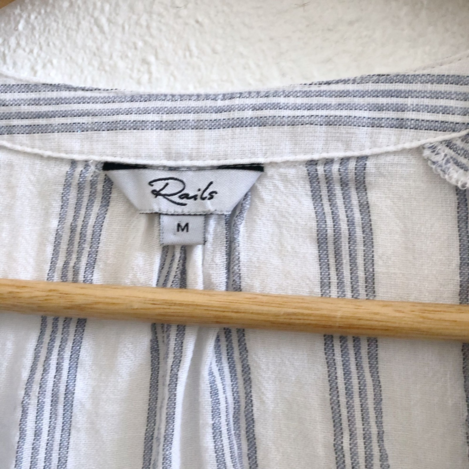 RAILS Marti Cayman Stripe V-Neck Blouse Size Medium