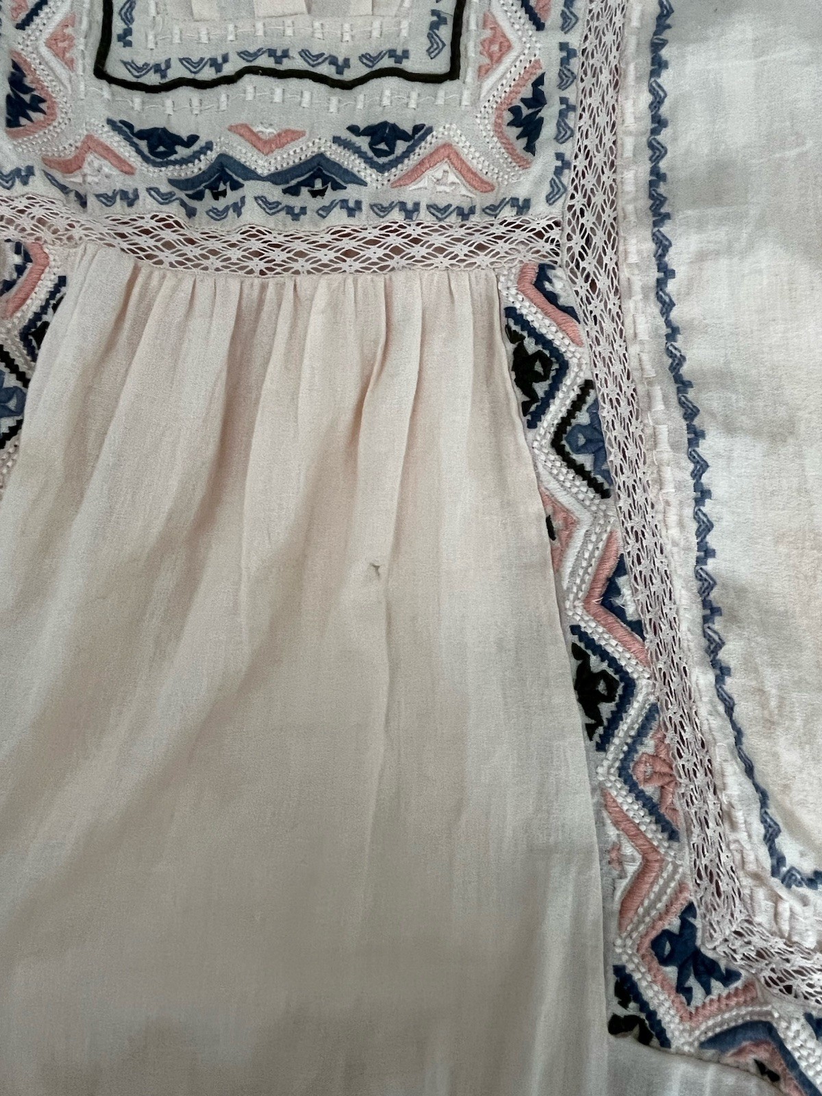 Rebecca Taylor size 10 Esme ballet combo cotton embroidered boho top