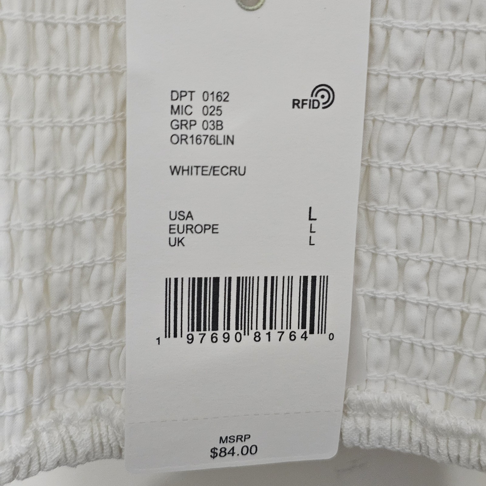 A Loves A Women Tank Top Blouse Large White Linen Cotton Cropped Sleeveless 624