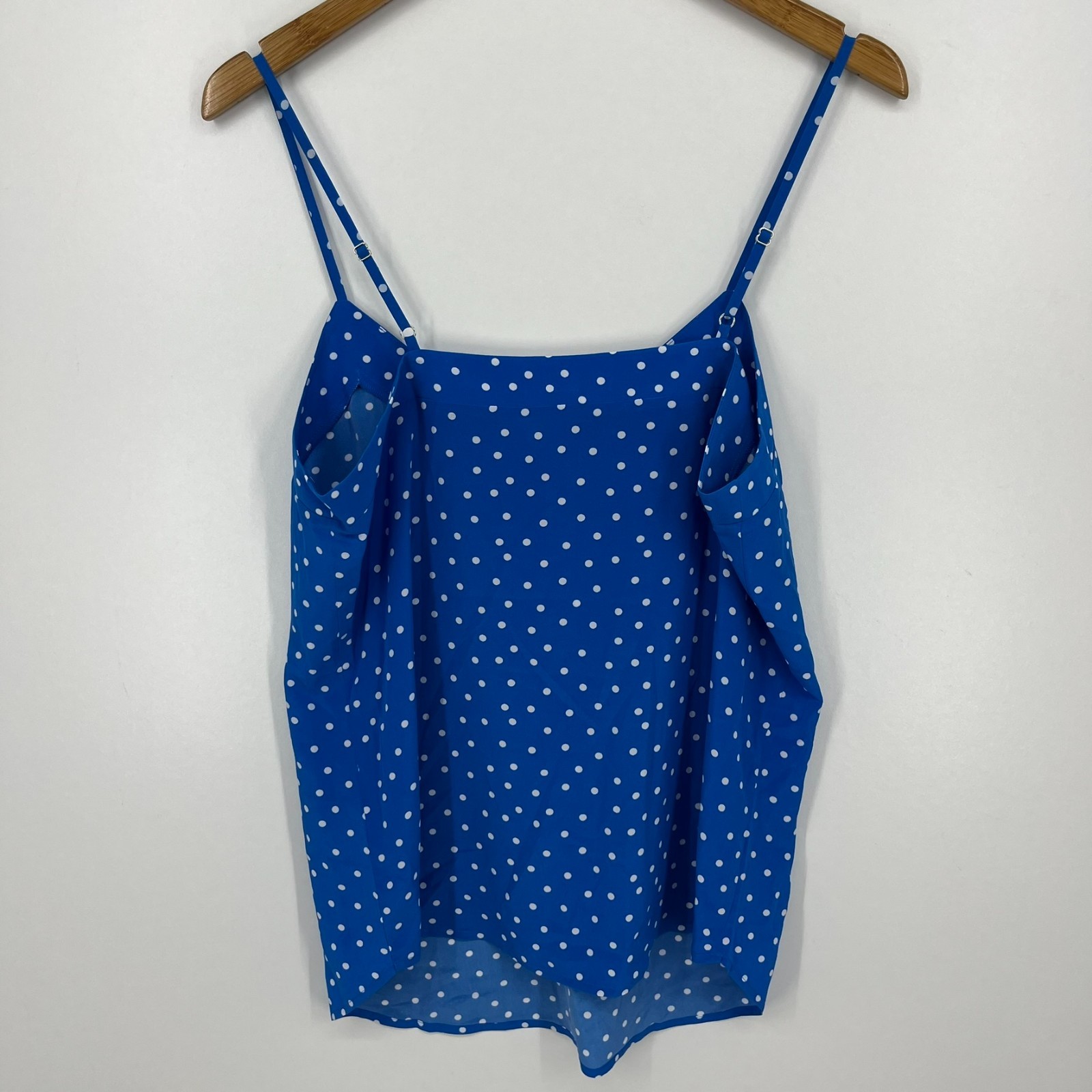 Amour Vert Silk Tank Top Women’s M Blue Polka Dot Barlow Riviera New NWT