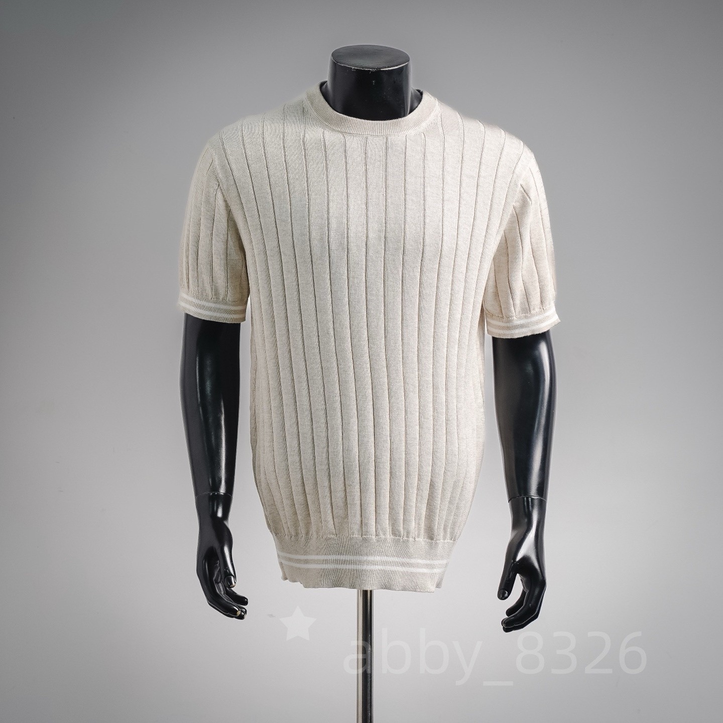 NEW Brunello Cucinelli Regular Striped Knit Crew Neck Men’s Short-Sleeve Sleeve