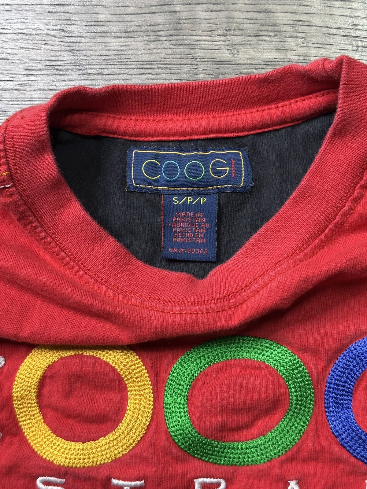 Vintage 90’s Coogi Australia Authentic Embroidered Red T-Shirt (SIZE SMALL)