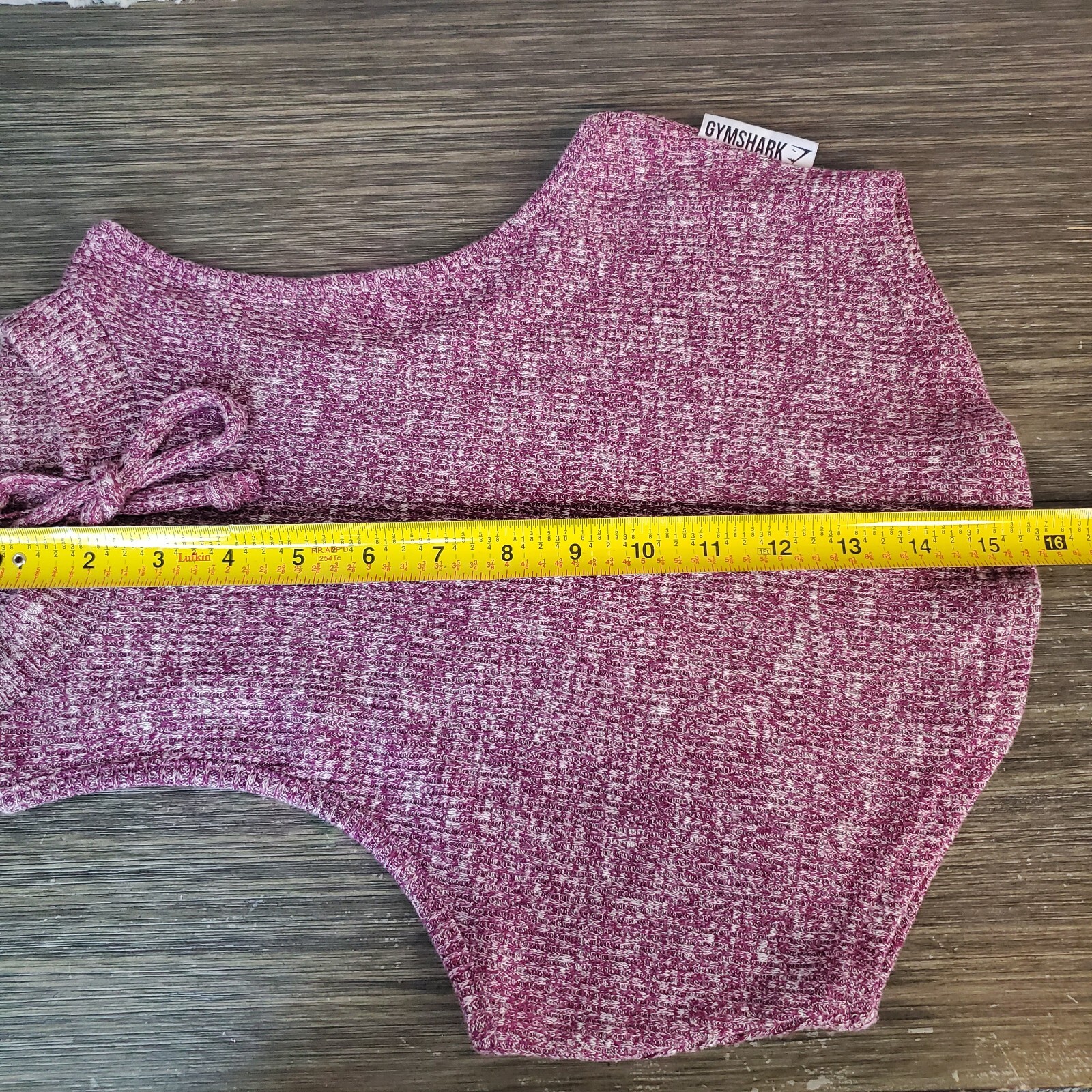 Gymshark Slounge High Crew Neck Ribbed Cropped Tank Top Dust Size Medium Med EUC