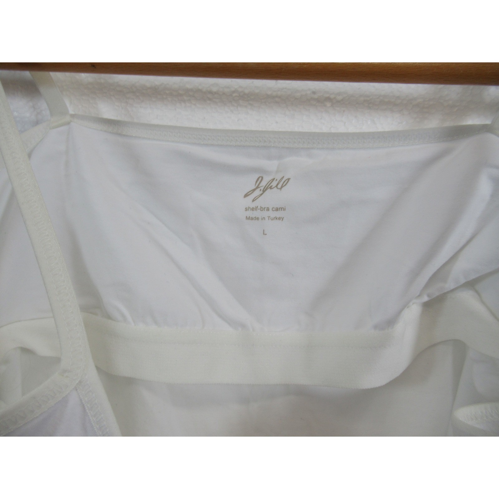 Vintage Y2K J Jill Cropped Camisole Tank Women Large White Built in Bra Stretch