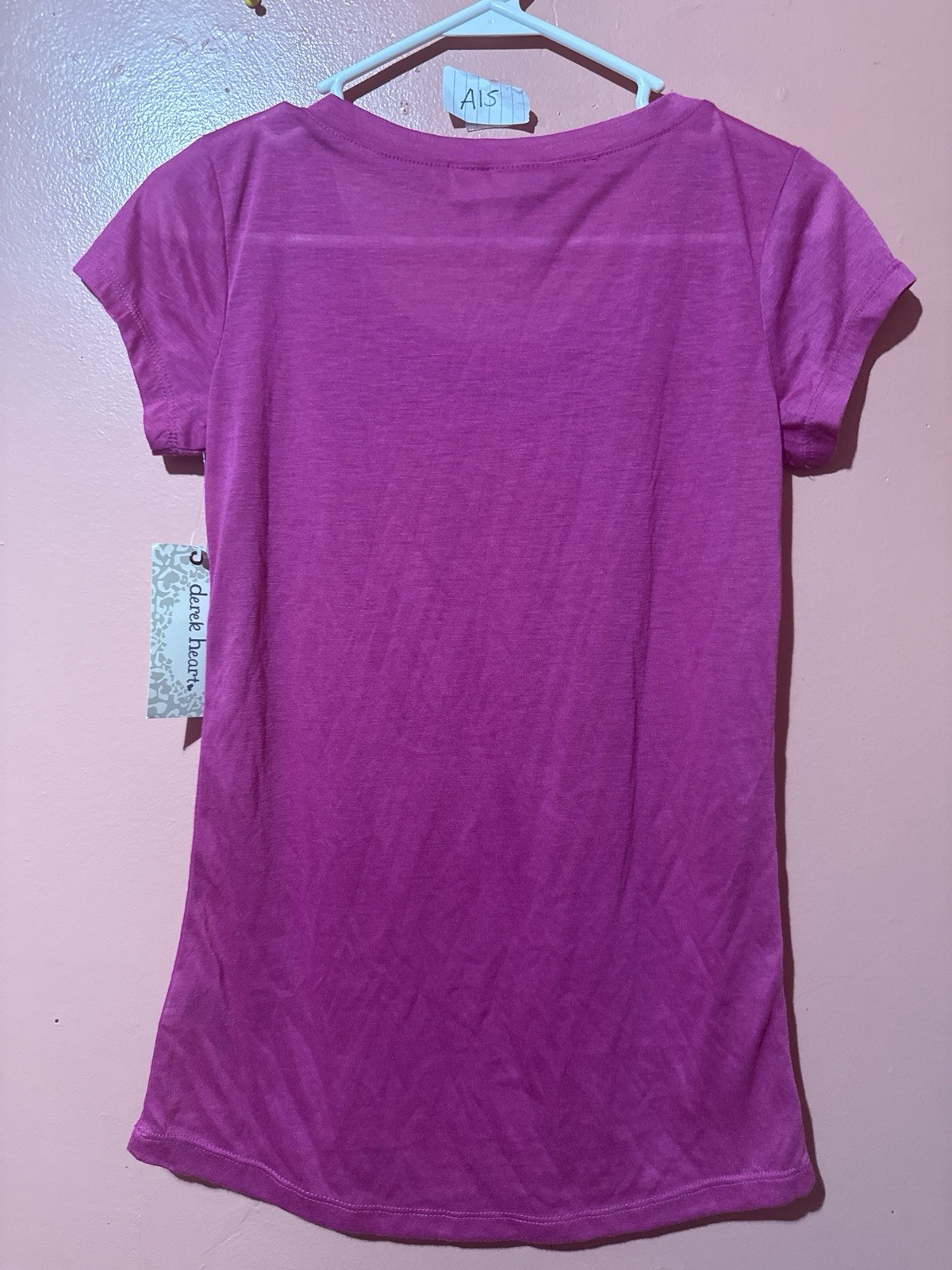 Derek Heart Womens TShirt M Medium Pink Short Sleeve Tee Shirt Sheer New