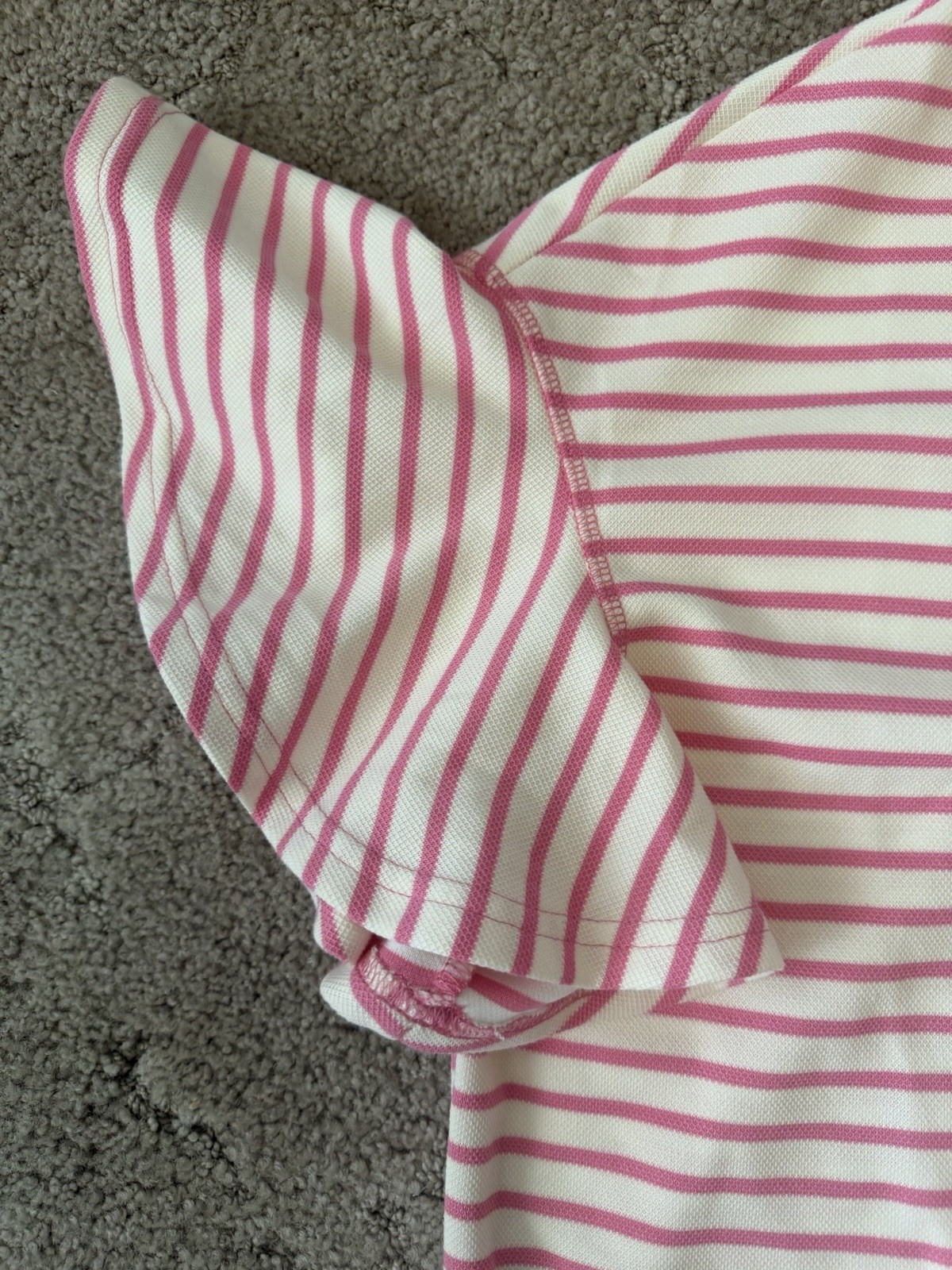 Women’s Shirt Pink And White, Flutter Sleeves NWT Size XL