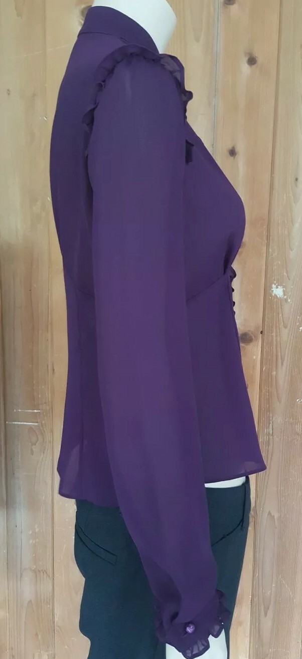 FORWEAR NY High Collar Ruffled Chiffon Blouse Sz S price tags$ 82each~GORGEOUS!