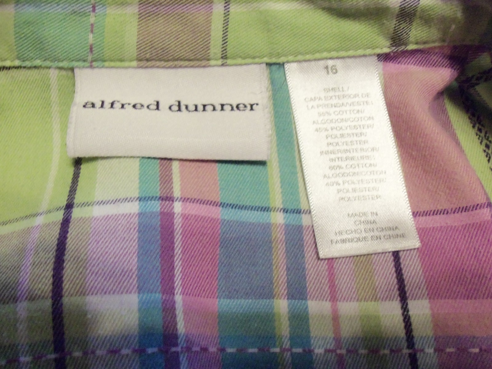 Alfred Dunner Button Front Easy Care Blouse Size 16