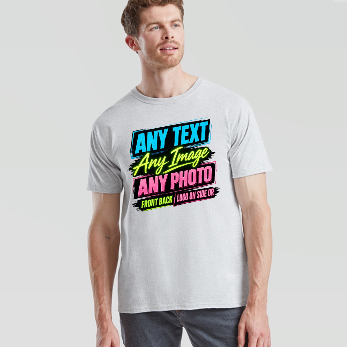 Personalised Unisex T Shirt UK Custom Print With Any Text Photo Design Your Own