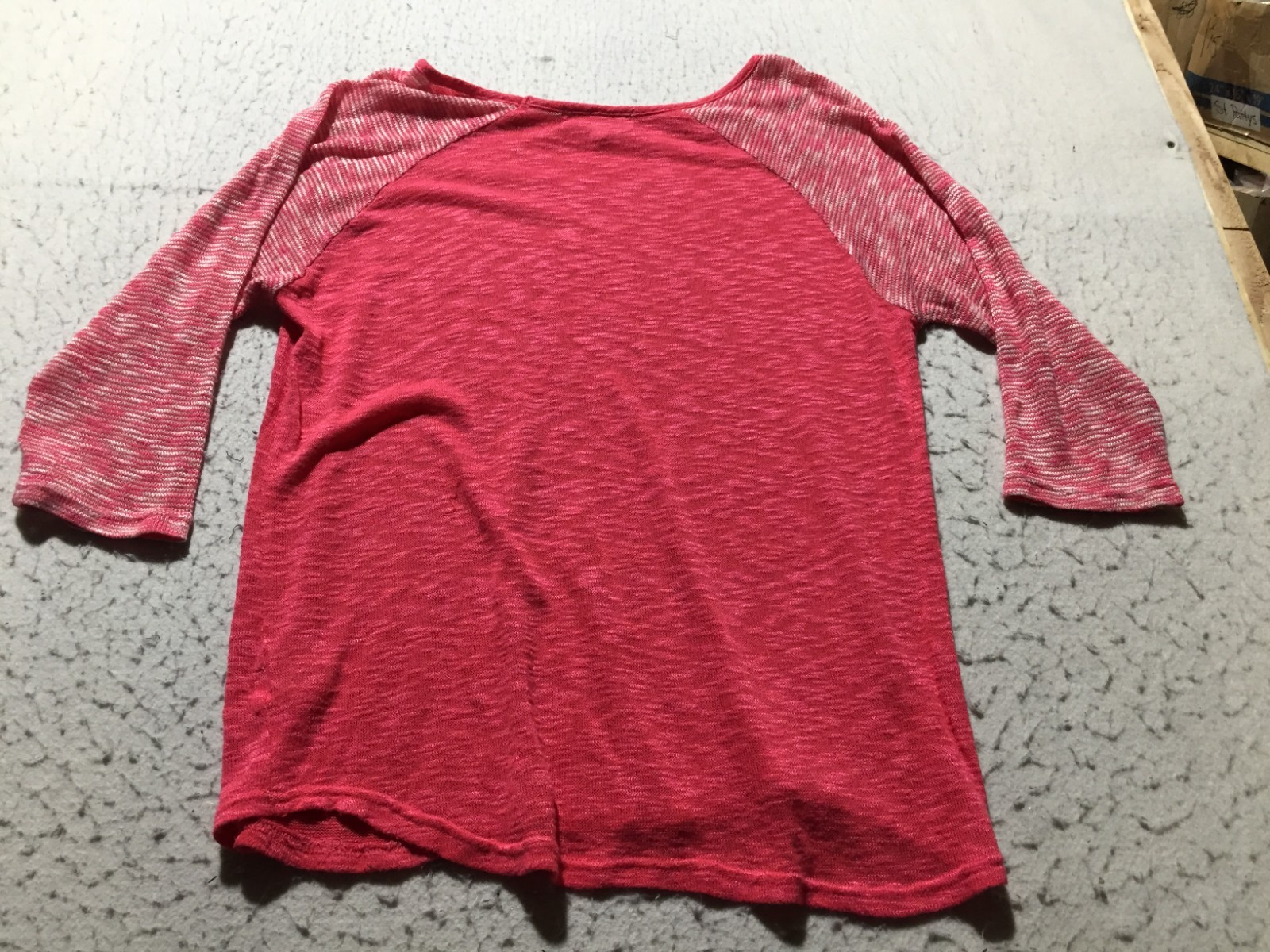 Derek Heart Plus Blouse Size 1X Two Tone Pink 3/4 Sleeve Knit Light