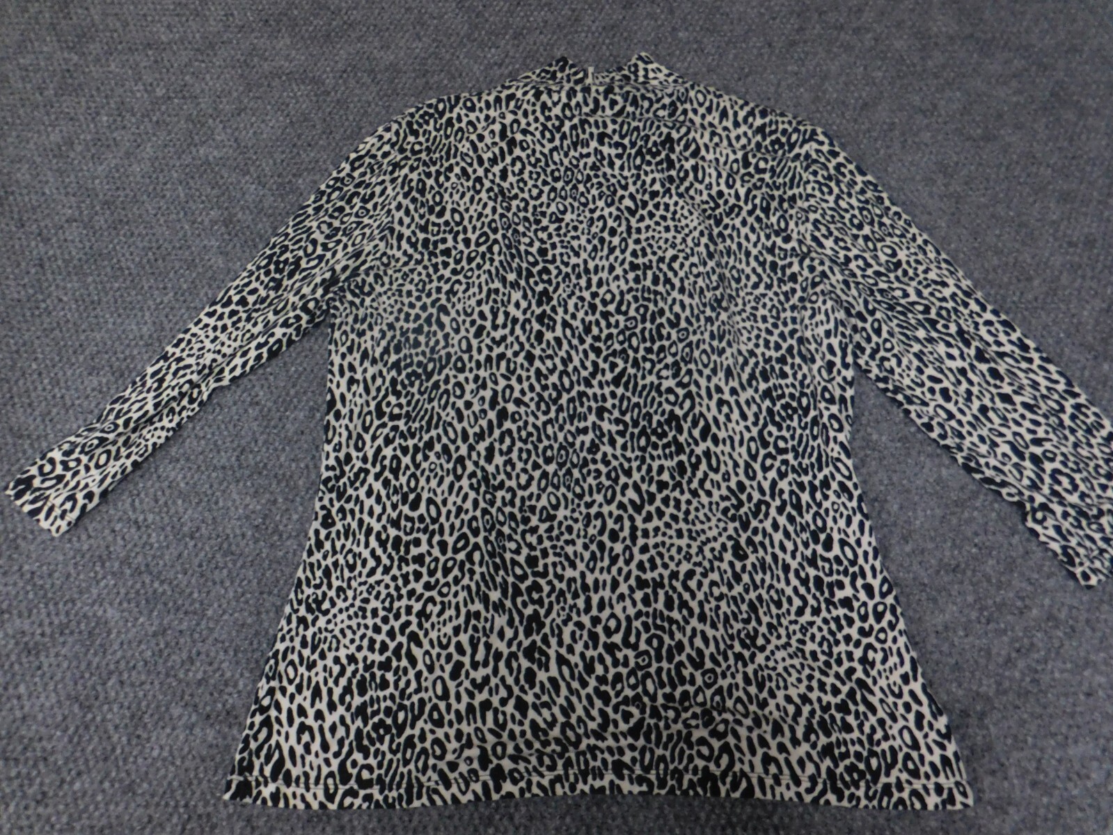 Emma James Womens Blouse Large white black stretch pullover
