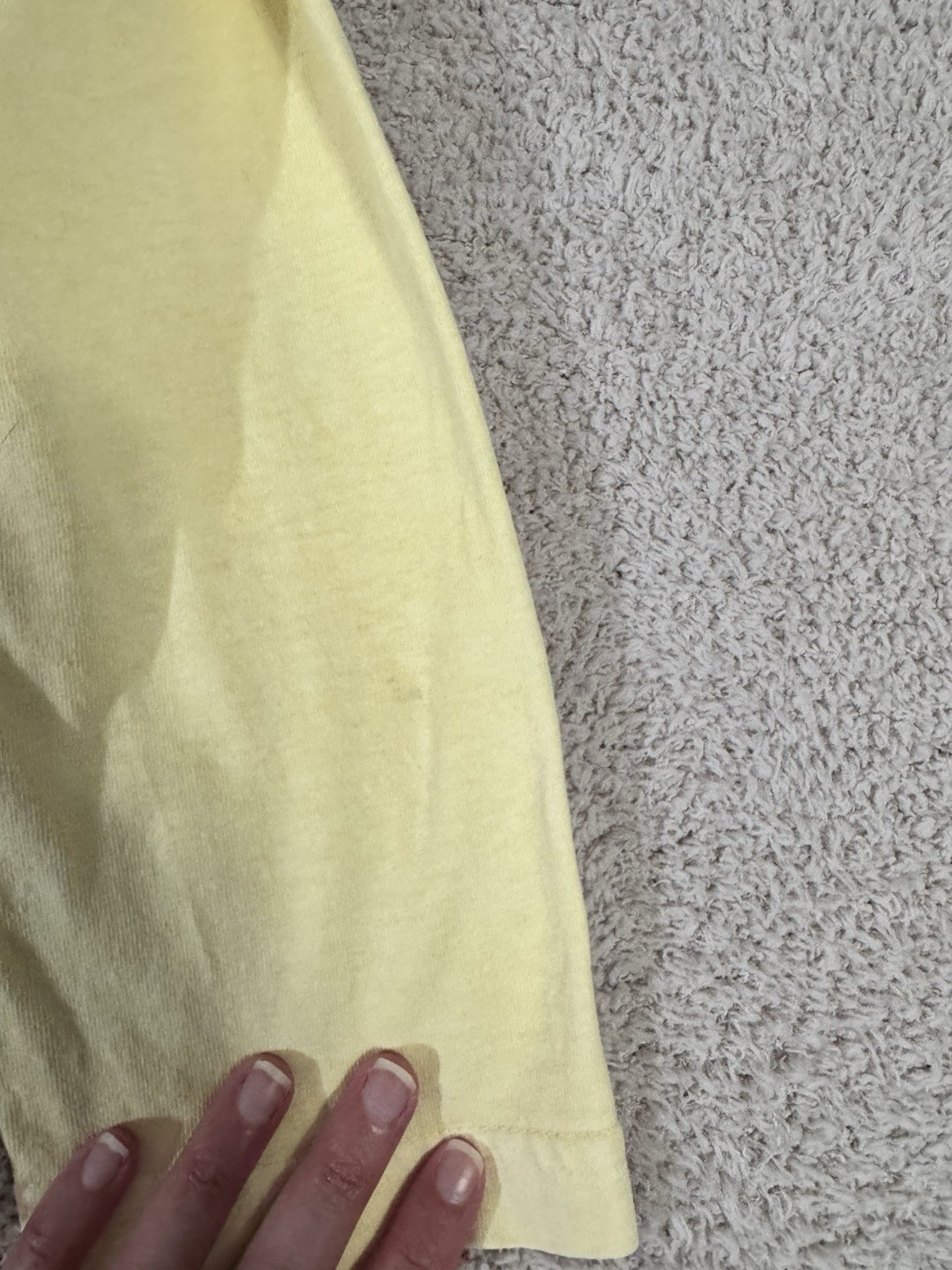 VTG Fresh Produce Butter Yellow 100% Cotton Cardigan L Made in USA Cottagecore