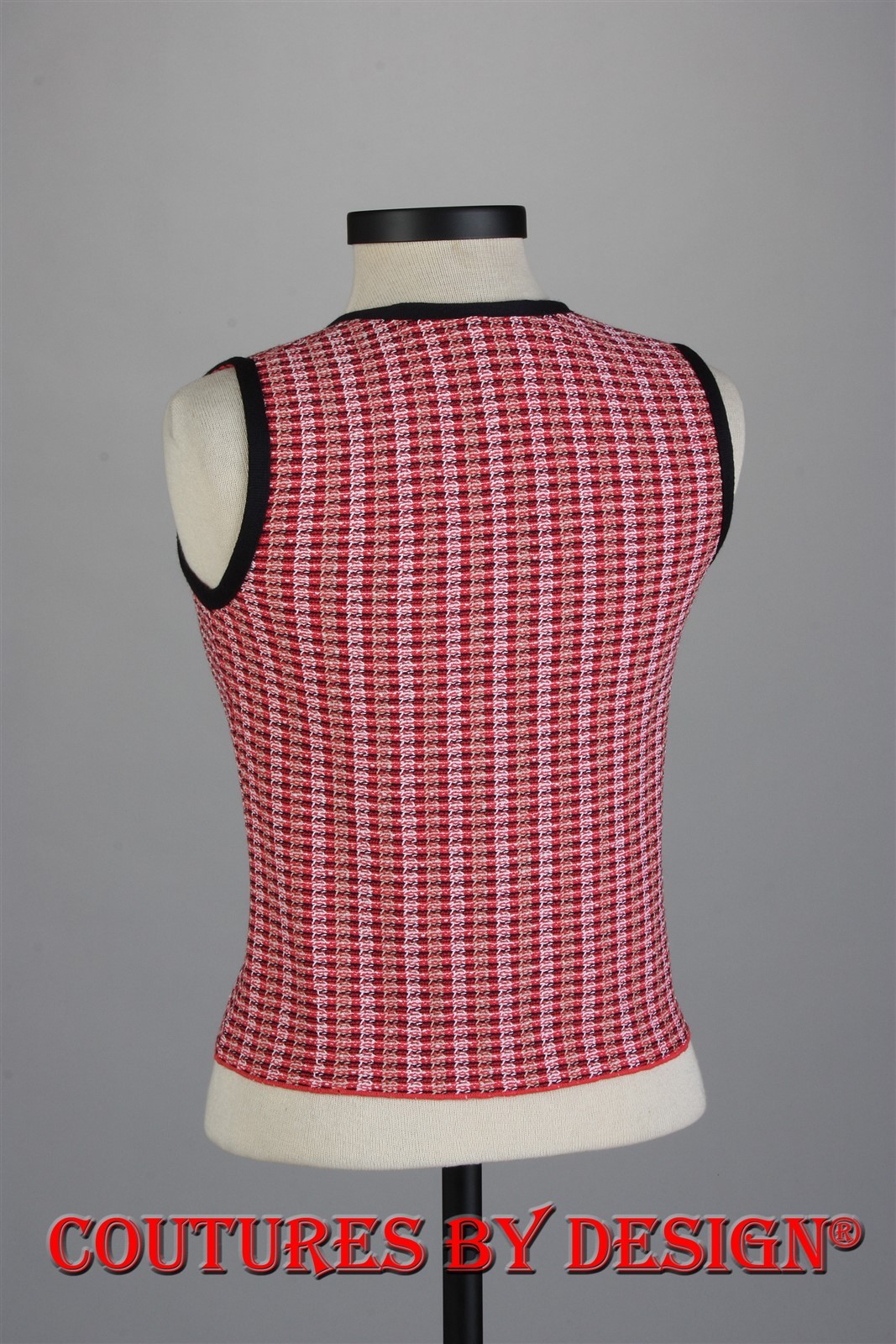 St John Knits Tank,Top,Shell Collar Trimmed Red White Blue Multi Sz 6 NWT