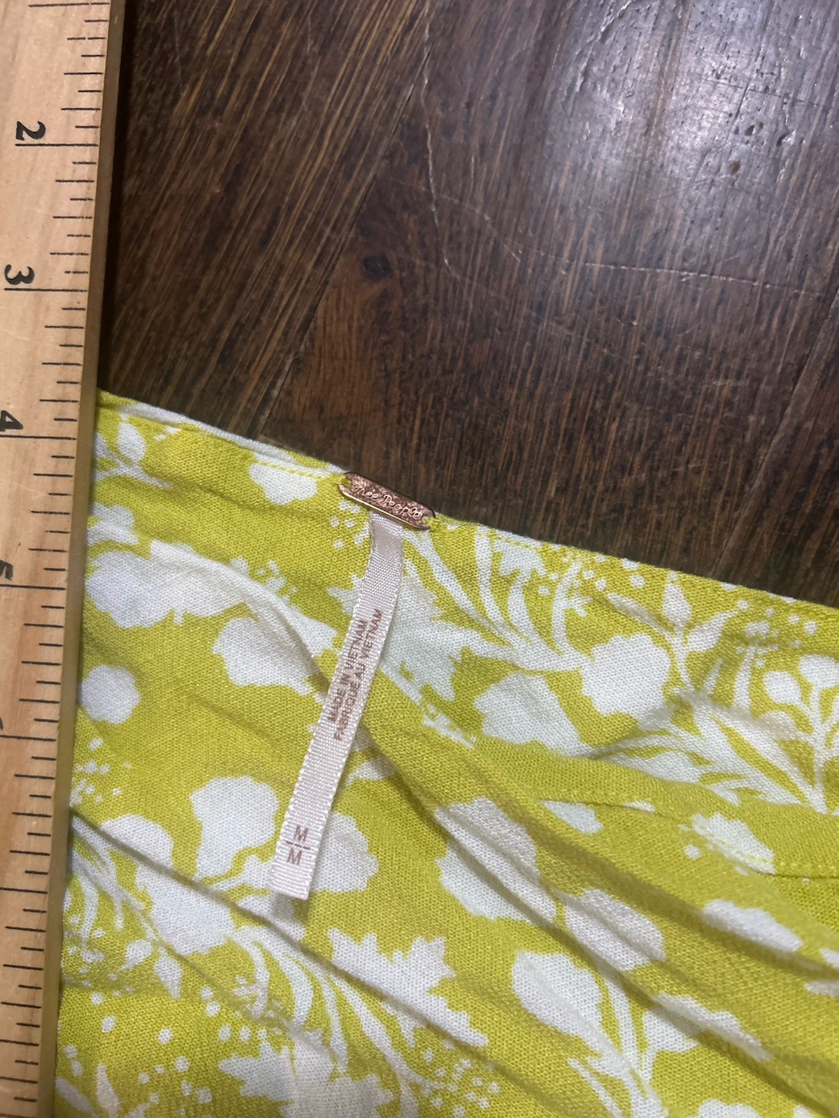 Free People One Shoulder Crop Tank Top Yellow Floral Spring Size M