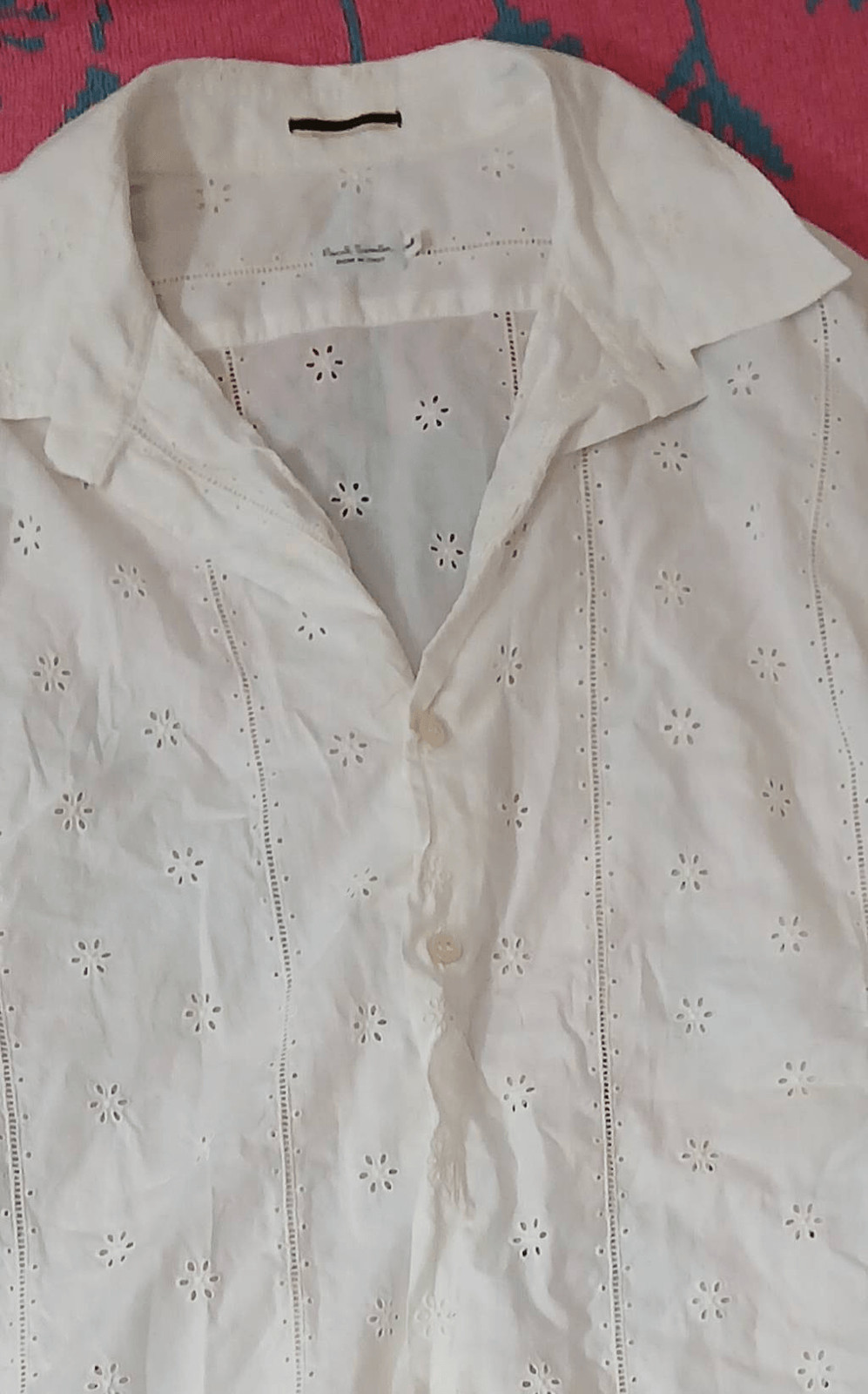 Paul Smith womens large eyelet white shirt tunic 100% cotton Italian fabric