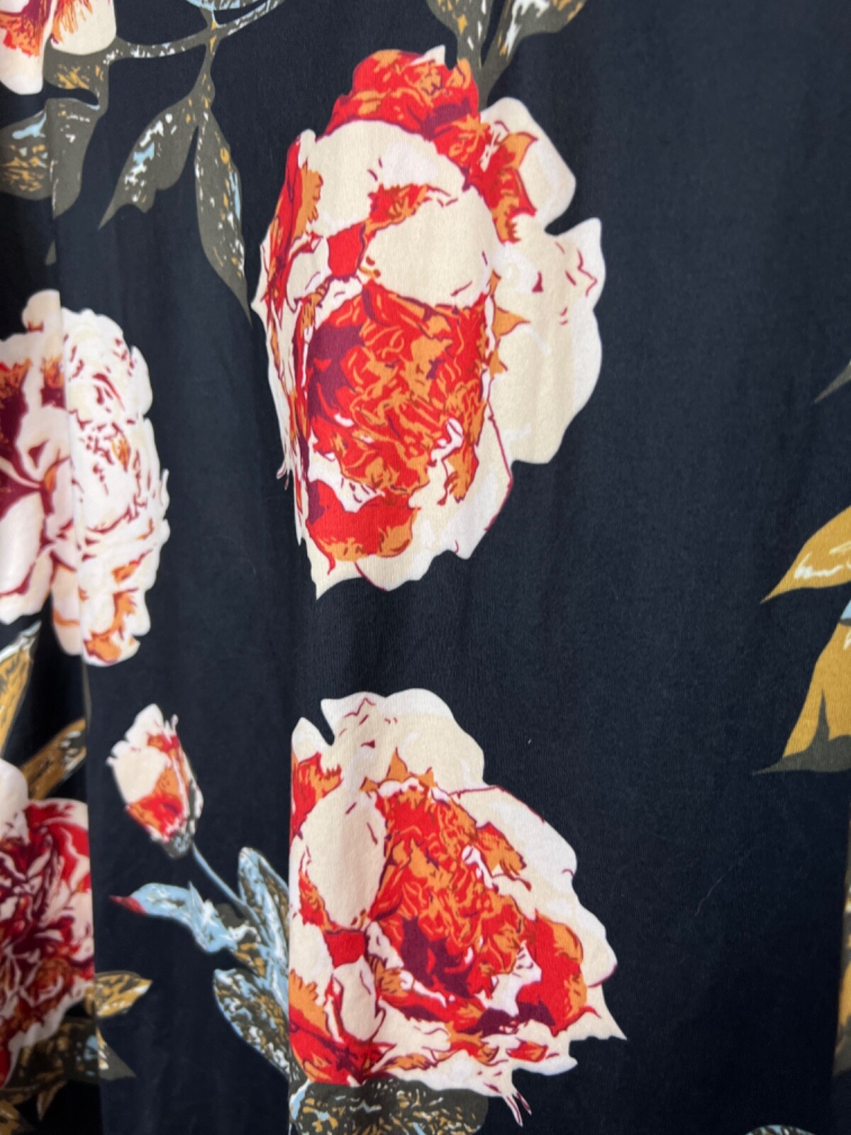 ECOWISH Womens TOP XXL Elegant Black Red White Floral Date Night Sassy NEW