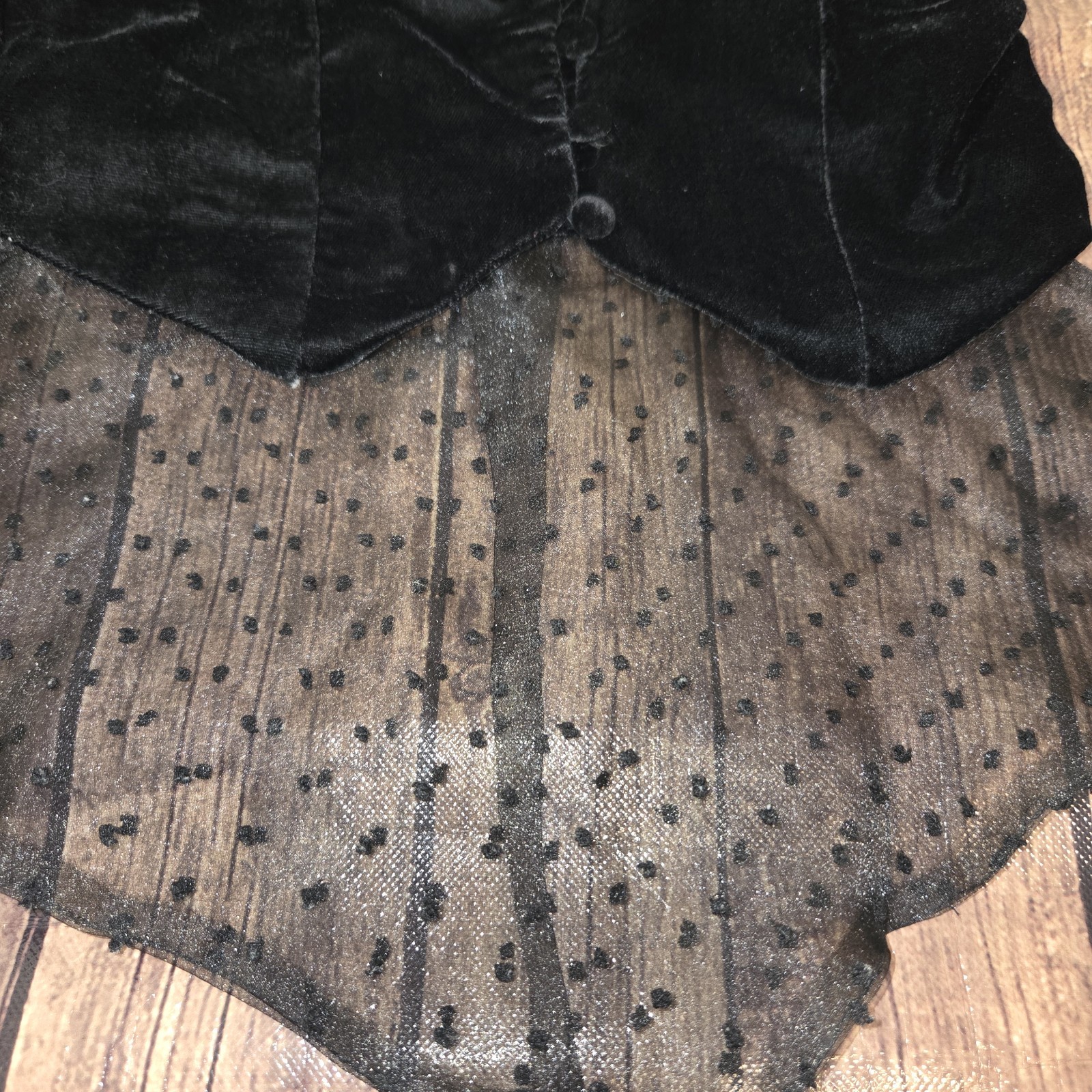ASOS Luxe Vest Top Women 4 Black Velvet Oversized Bow Whimsigoth Fairy Grunge