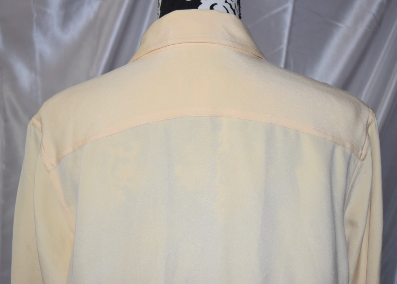 TALBOTS Petites Womens Top Shirt 100% PURE SILK Butter Yellow Blouse 16 XL