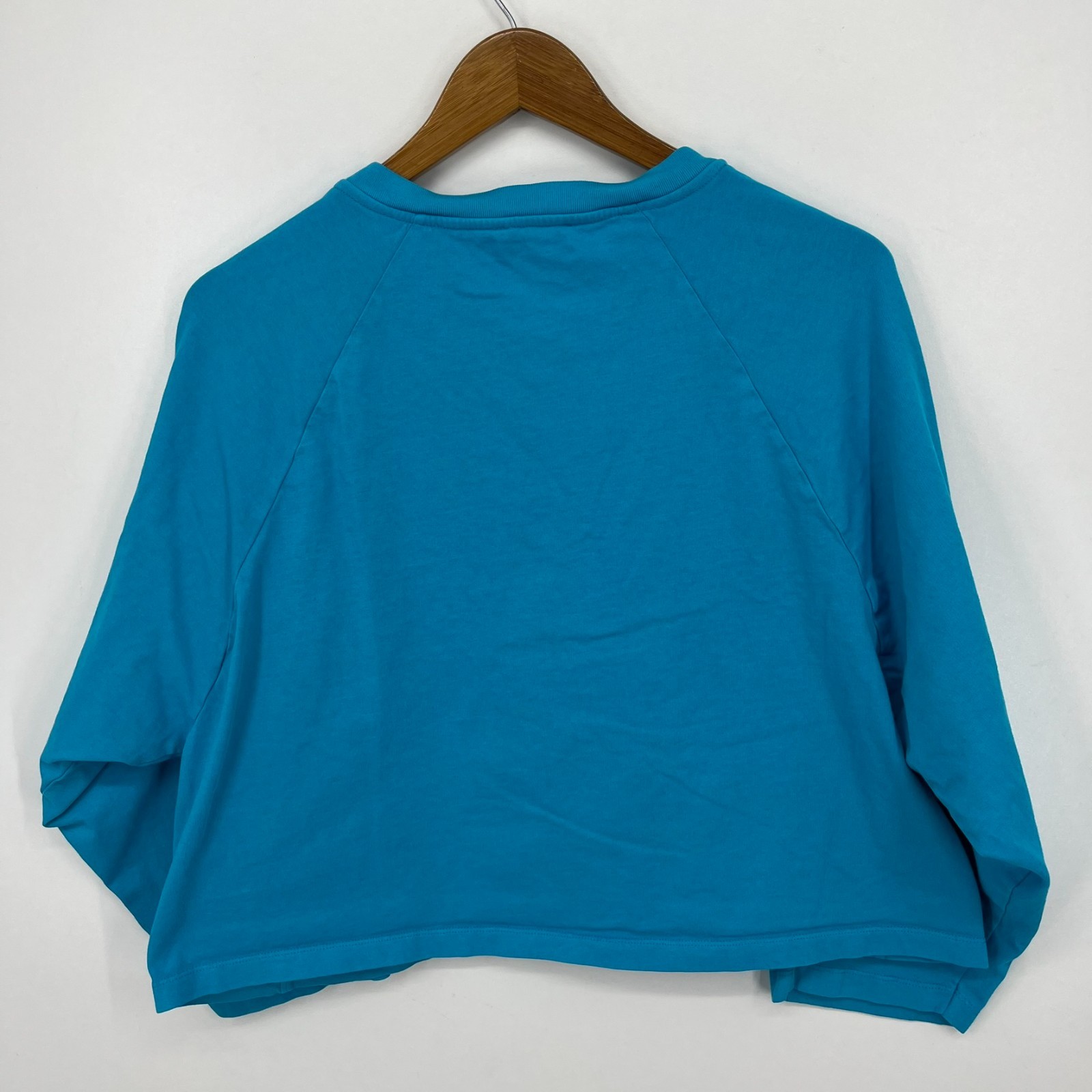 American Vintage Long Sleeve T-Shirt Women’s Size L Blue 100% Cotton Cropped