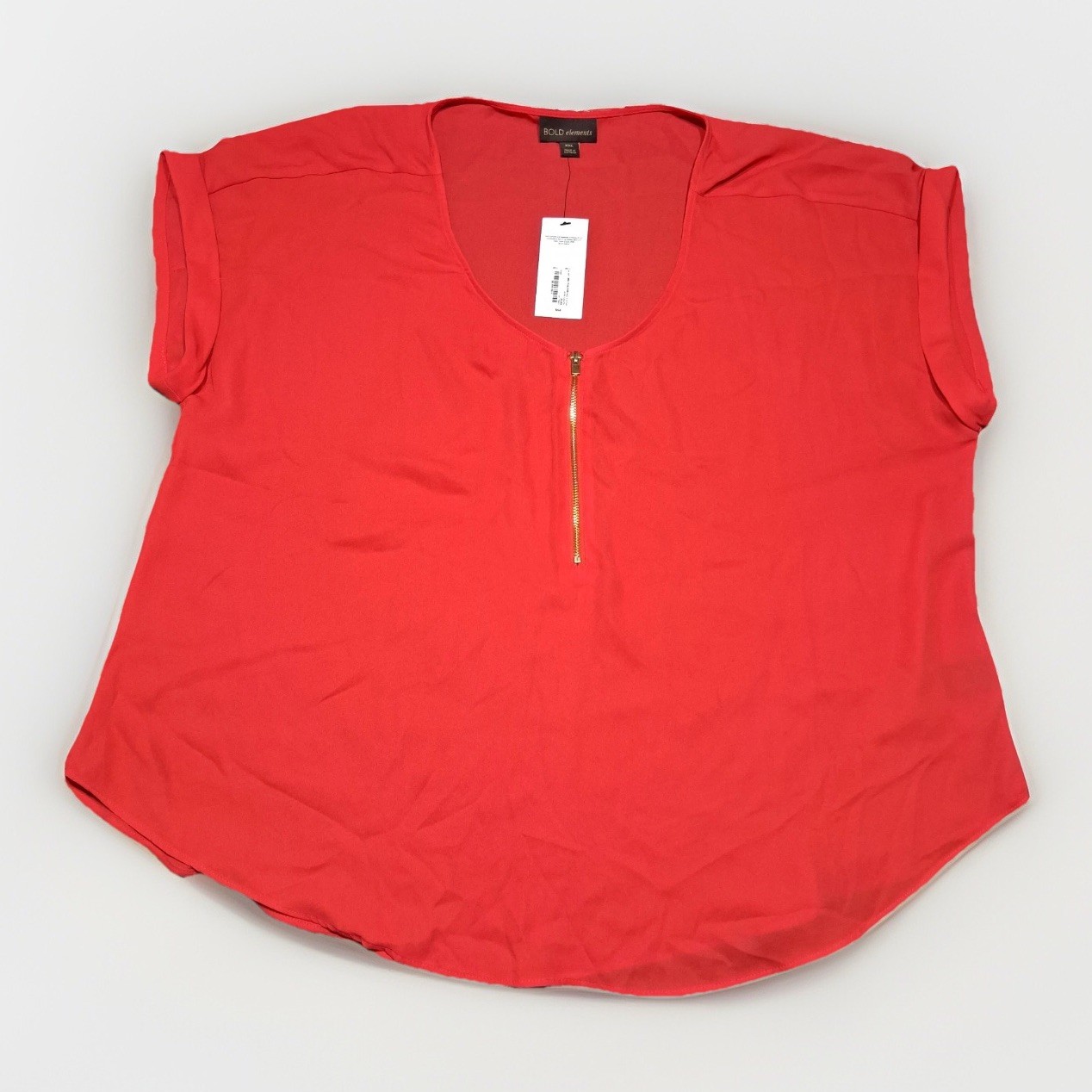 Bold Elements Plus Size Short Sleeve Sheer Top Size XXL