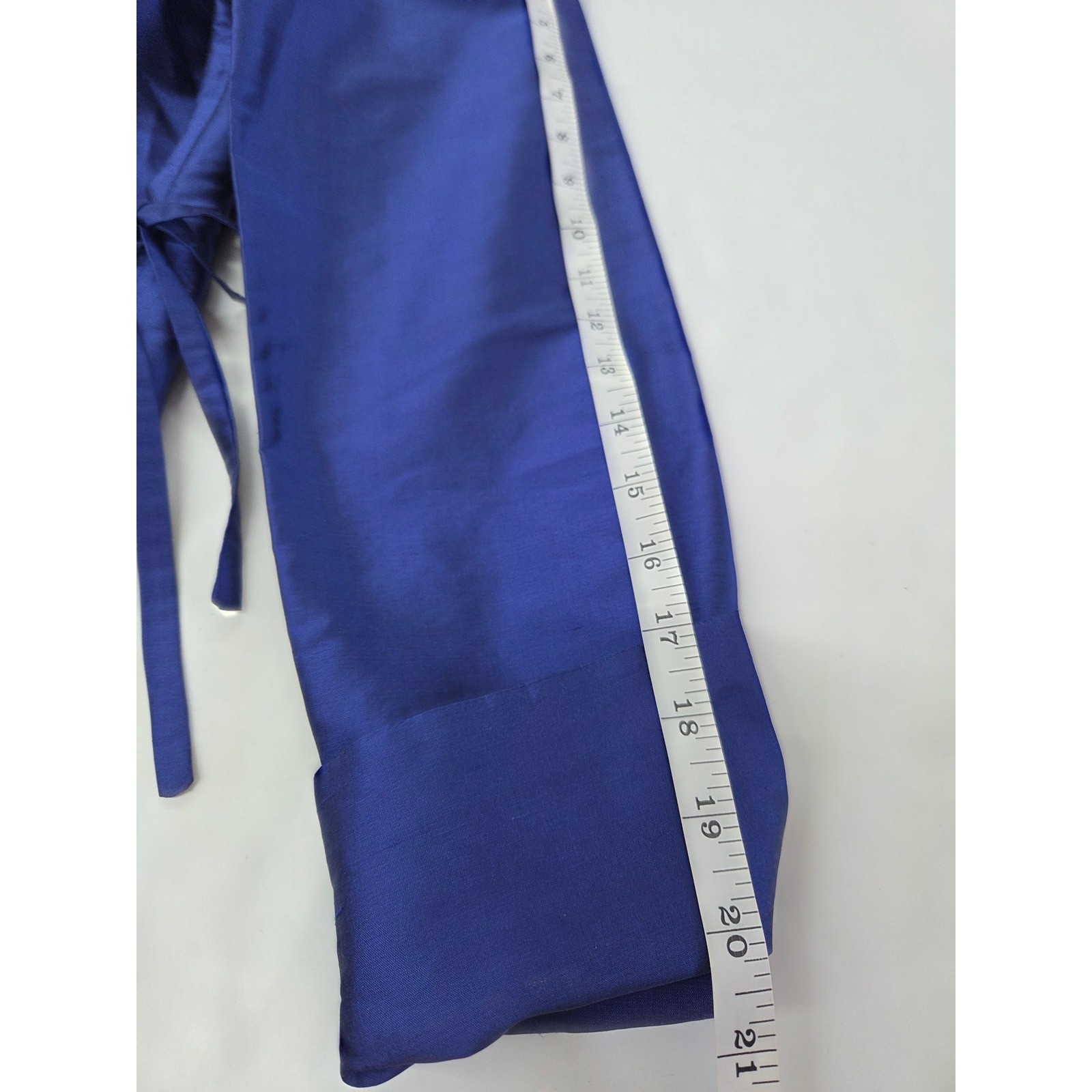 Allison Taylor Womens Royal Blue 100% Silk Wrap Blouse Long Sleeve Size 6