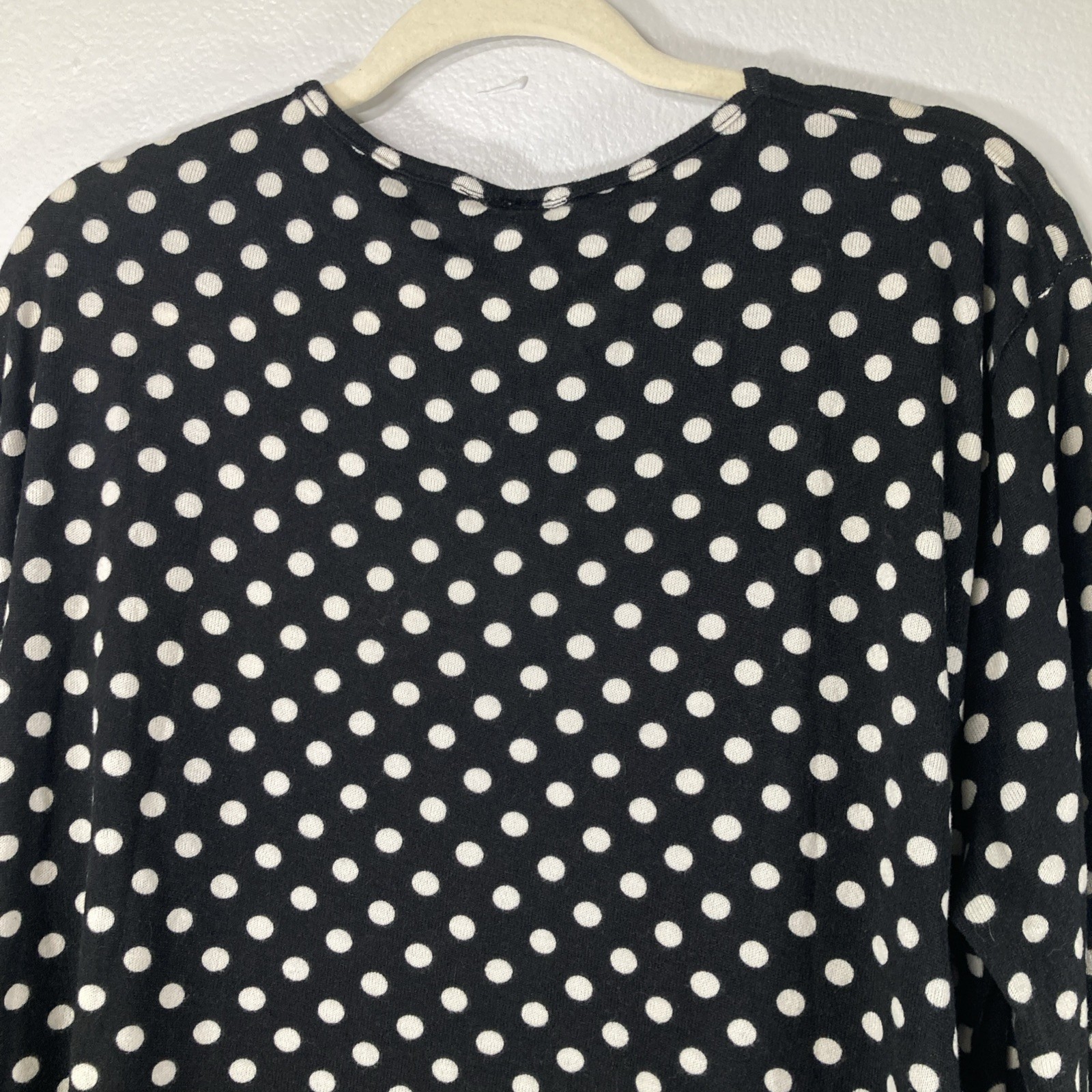 Beyond This Plane Women’s 2xl Black And White Polka Dot Top A-line