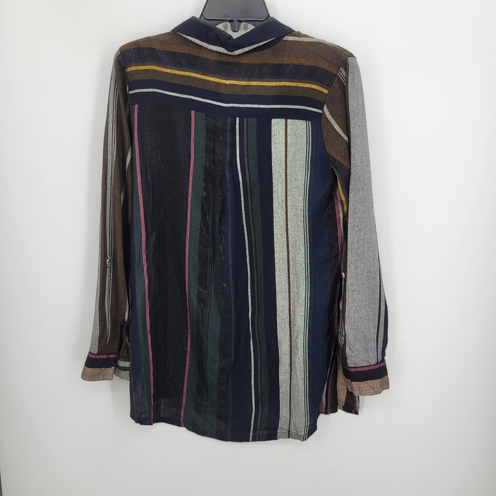 Buckle Daytrip Top Womens Small Black Stripe Popover Long Sleeve Boho Blouse