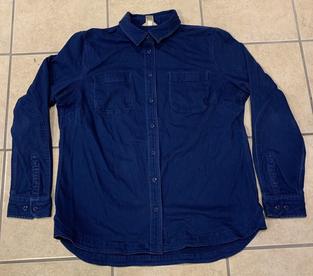 Women’s Large Duluth Trading Co. Blue Ridge Moleskin Long Sleeve Stretch Shirt